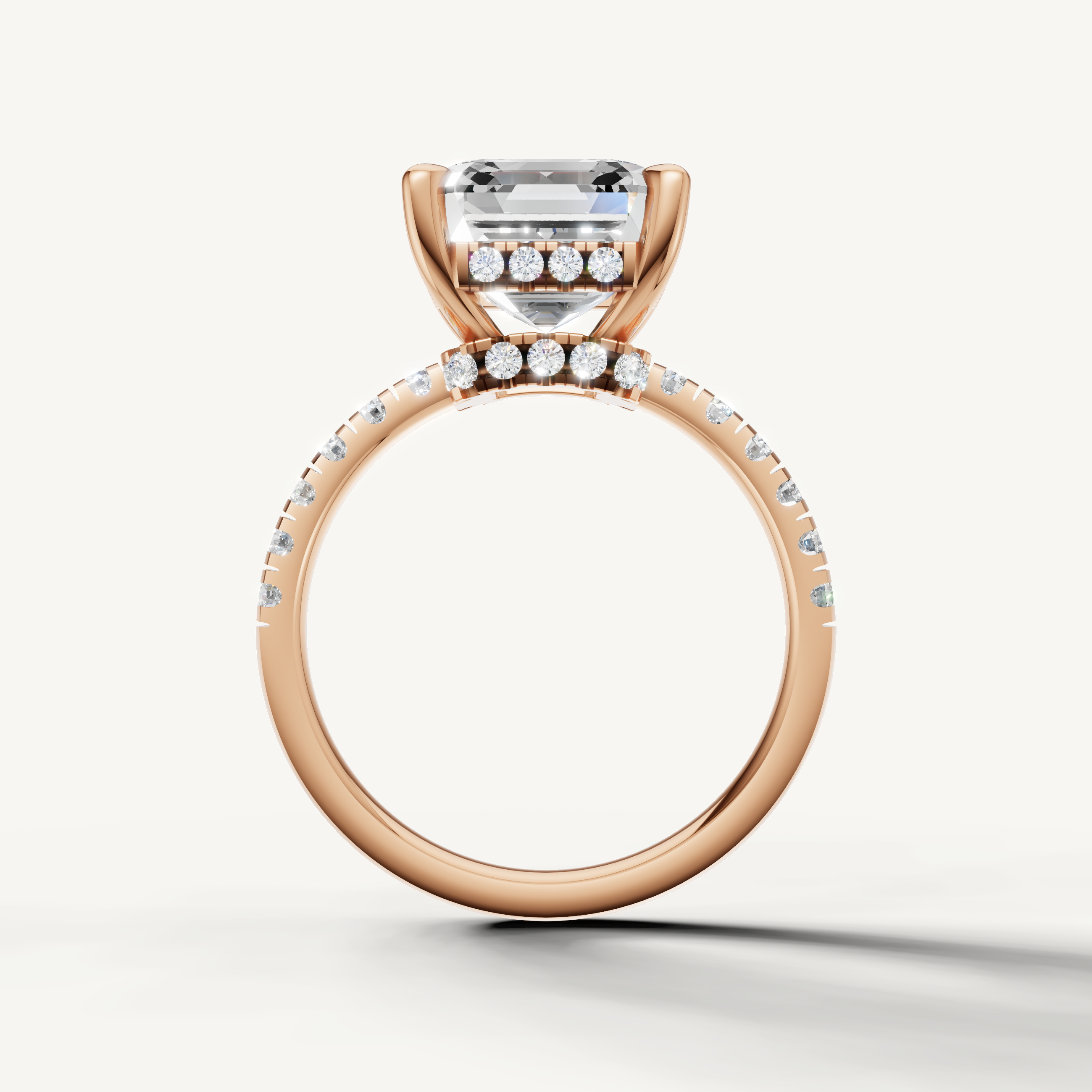 14K Rose Gold Asscher Engagement Ring for Women – Raul Diamonds