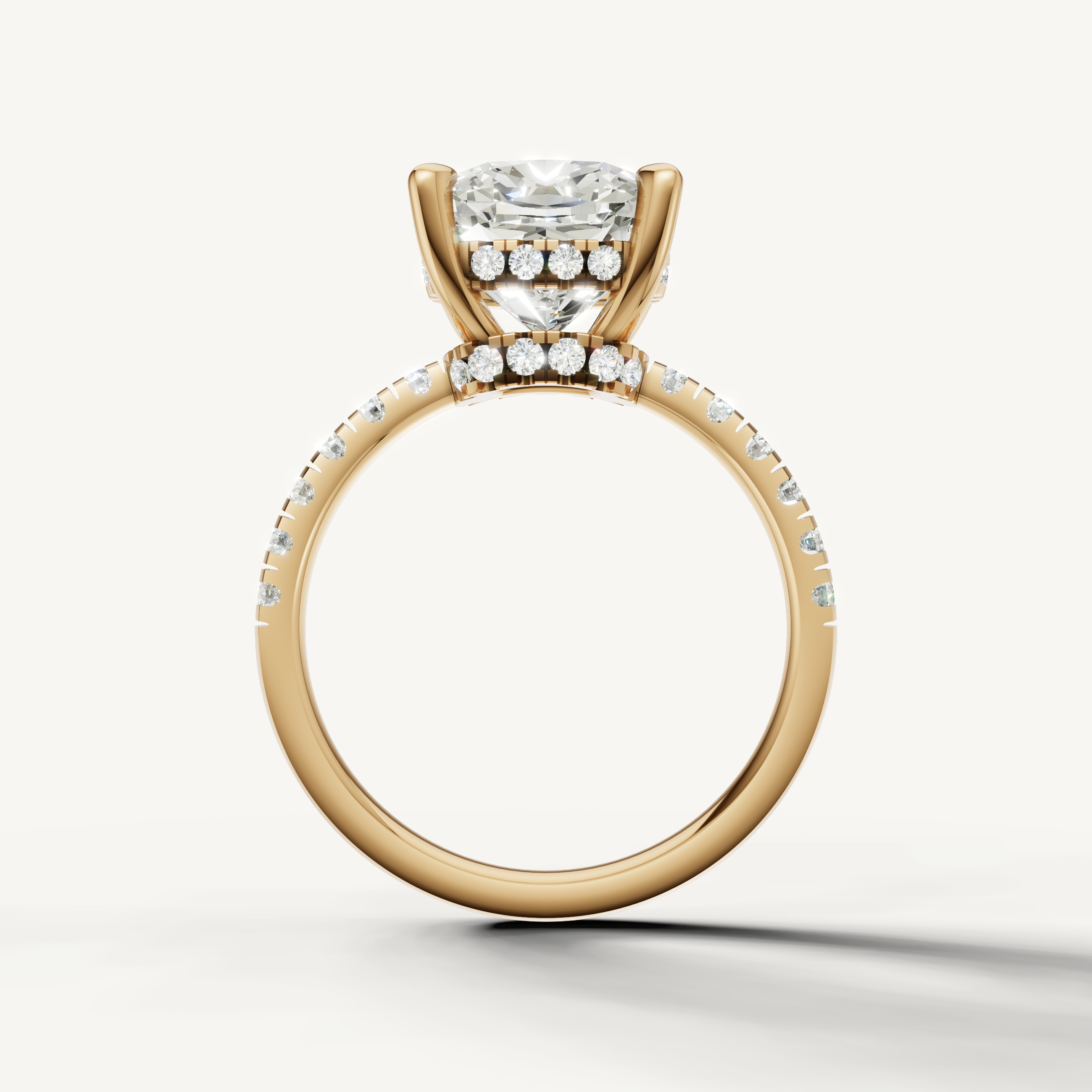 Cushion Cut Lab Grown Diamond Solitaire Ring in Yellow Gold – Raul Diamonds