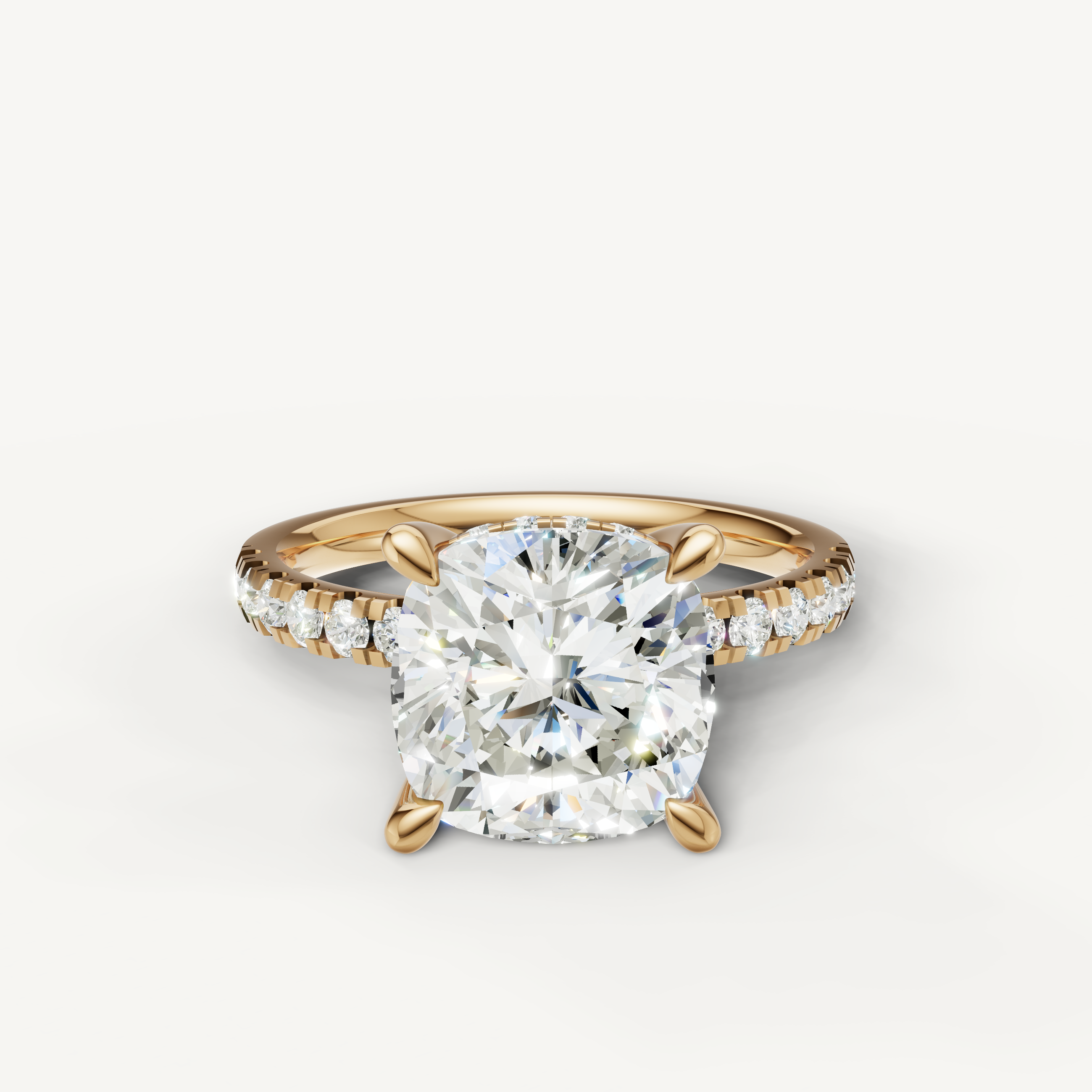 Cushion Cut Lab Grown Diamond Engagement Ring in 14K Yellow Gold – Raul Diamonds