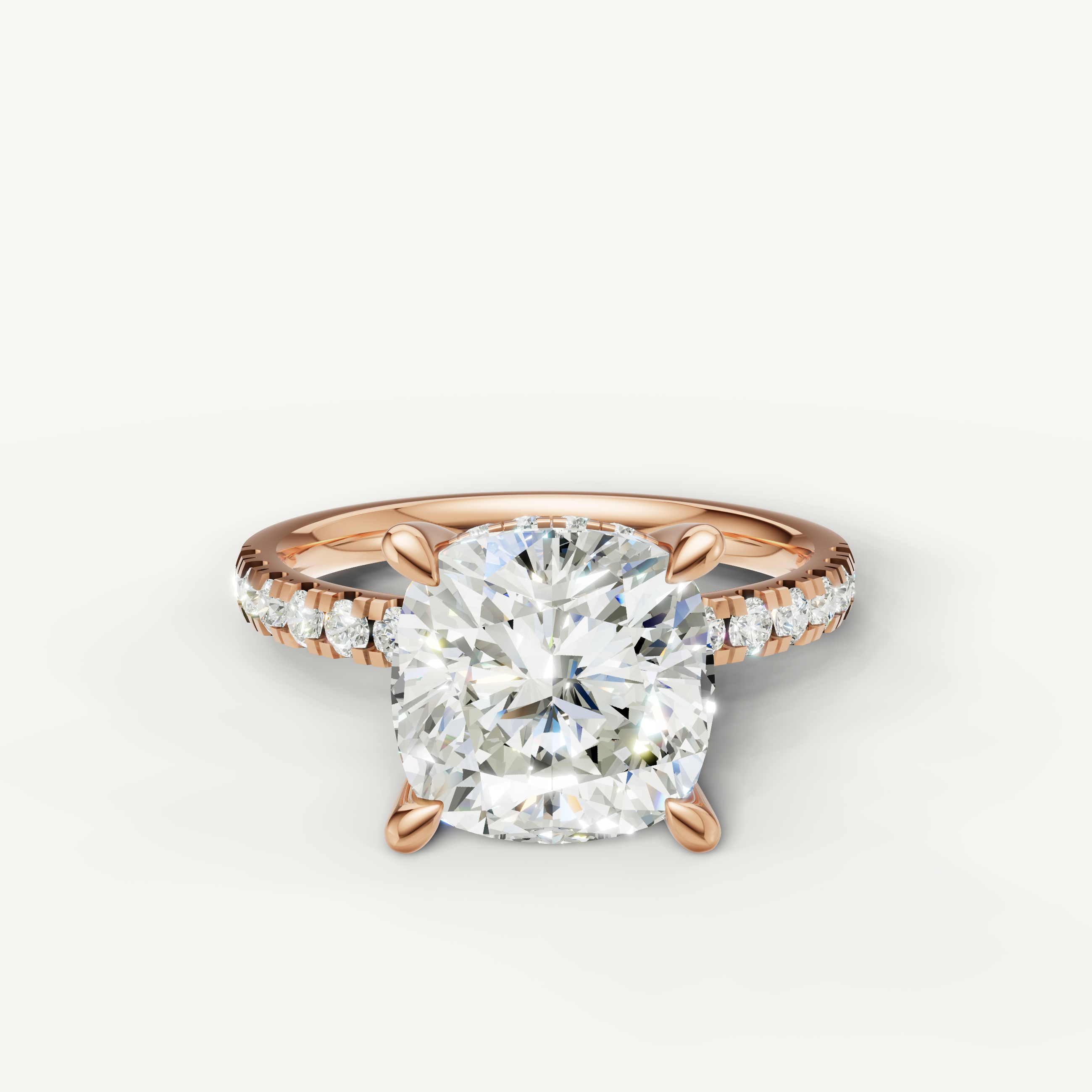 Cushion Cut Lab Grown Diamond Engagement Ring in 14K Rose Gold – Raul Diamonds