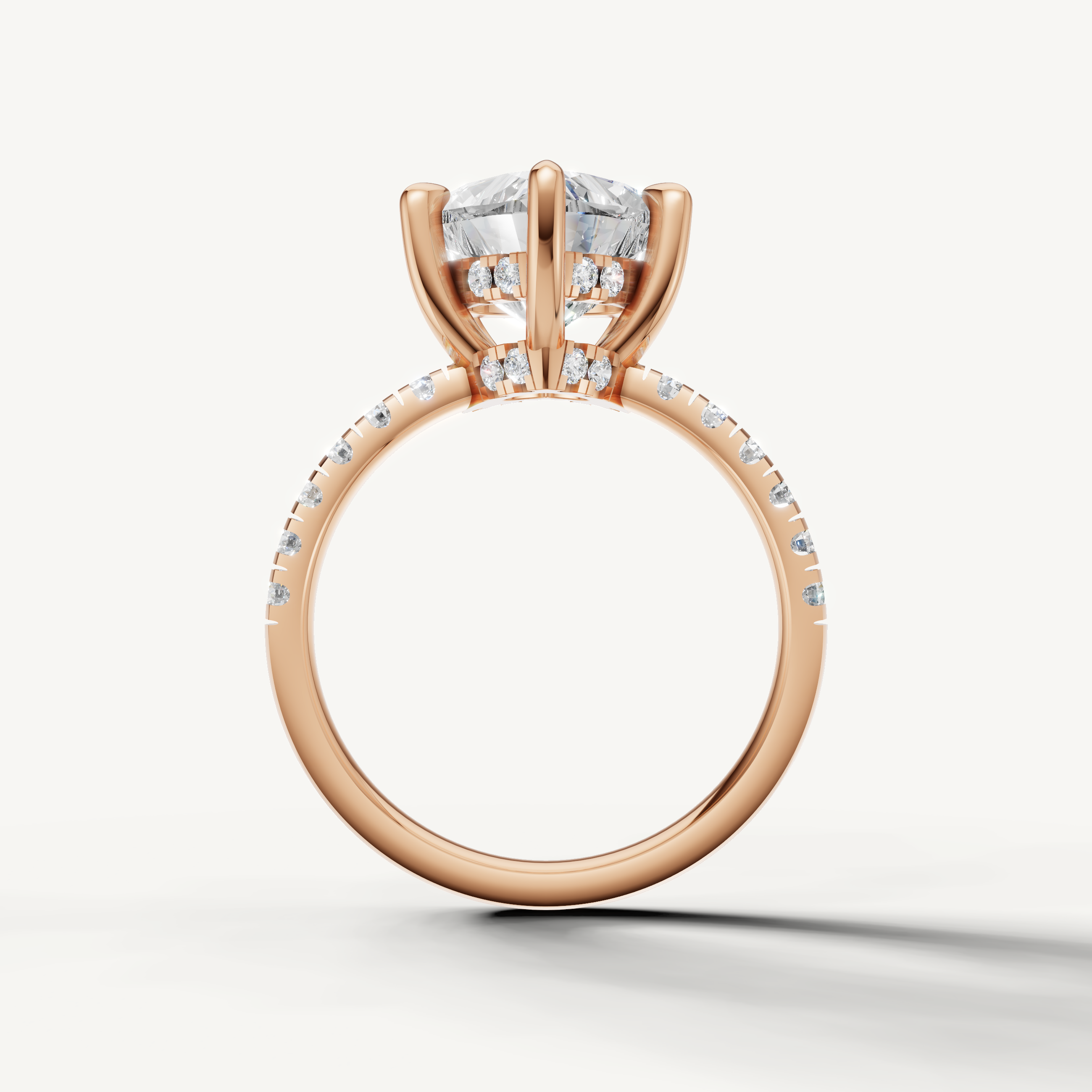 14K Rose Gold Heart Diamond Engagement Ring – Raul Diamonds