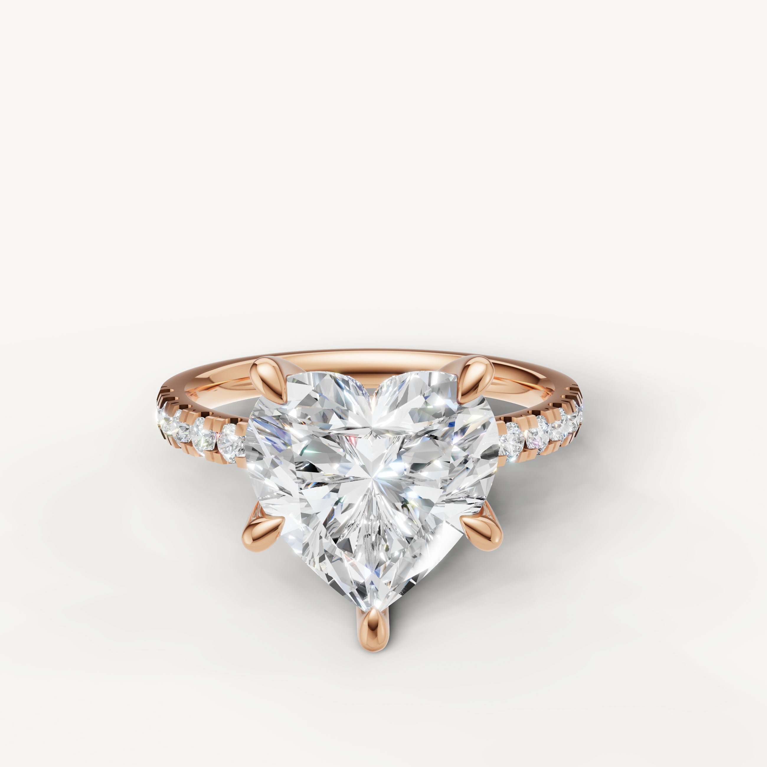 Elegant Heart Shape Lab Diamond Ring in Rose Gold – Raul Diamonds