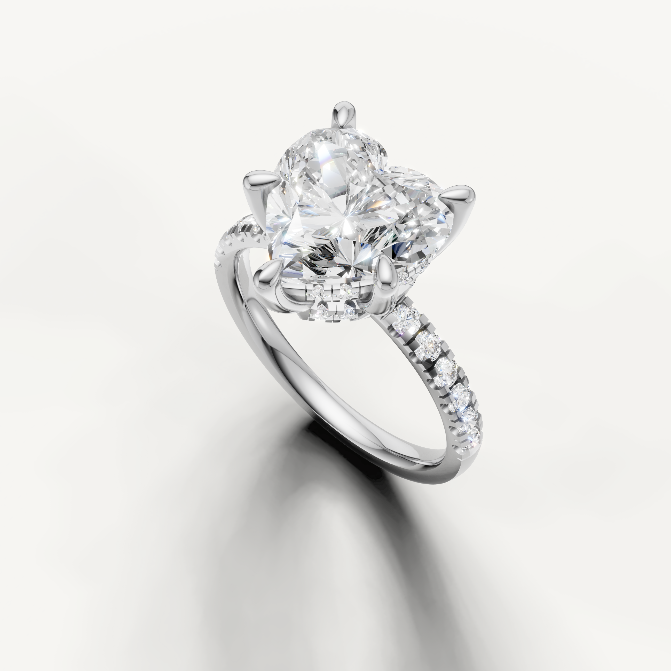 14K White Gold Heart Shape Lab Grown Diamond Ring – Raul Diamonds