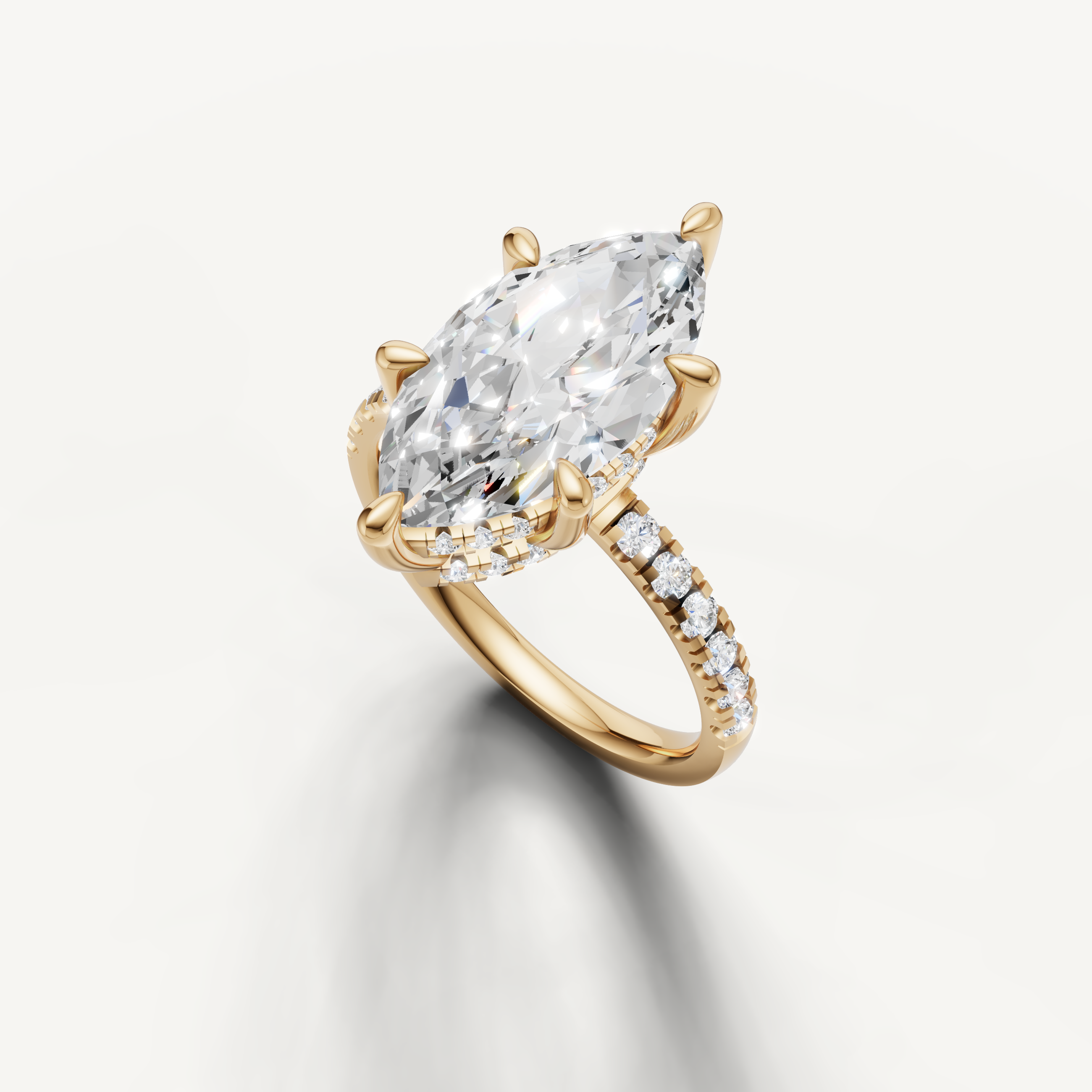 Yellow Gold Marquise Diamond Engagement Ring for Women – Raul Diamonds