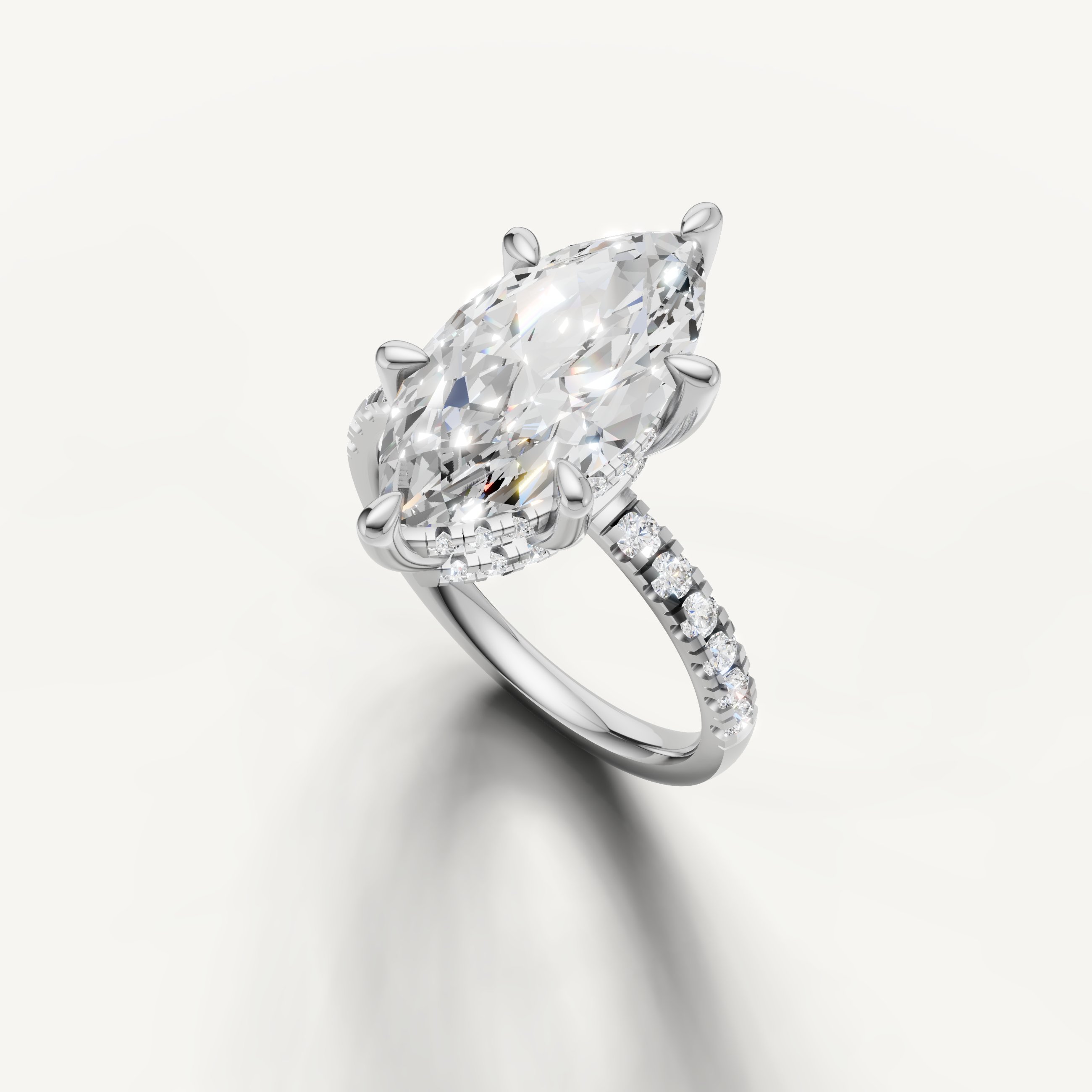 14K White Gold Marquise Cut Lab Grown Diamond Ring – Raul Diamonds