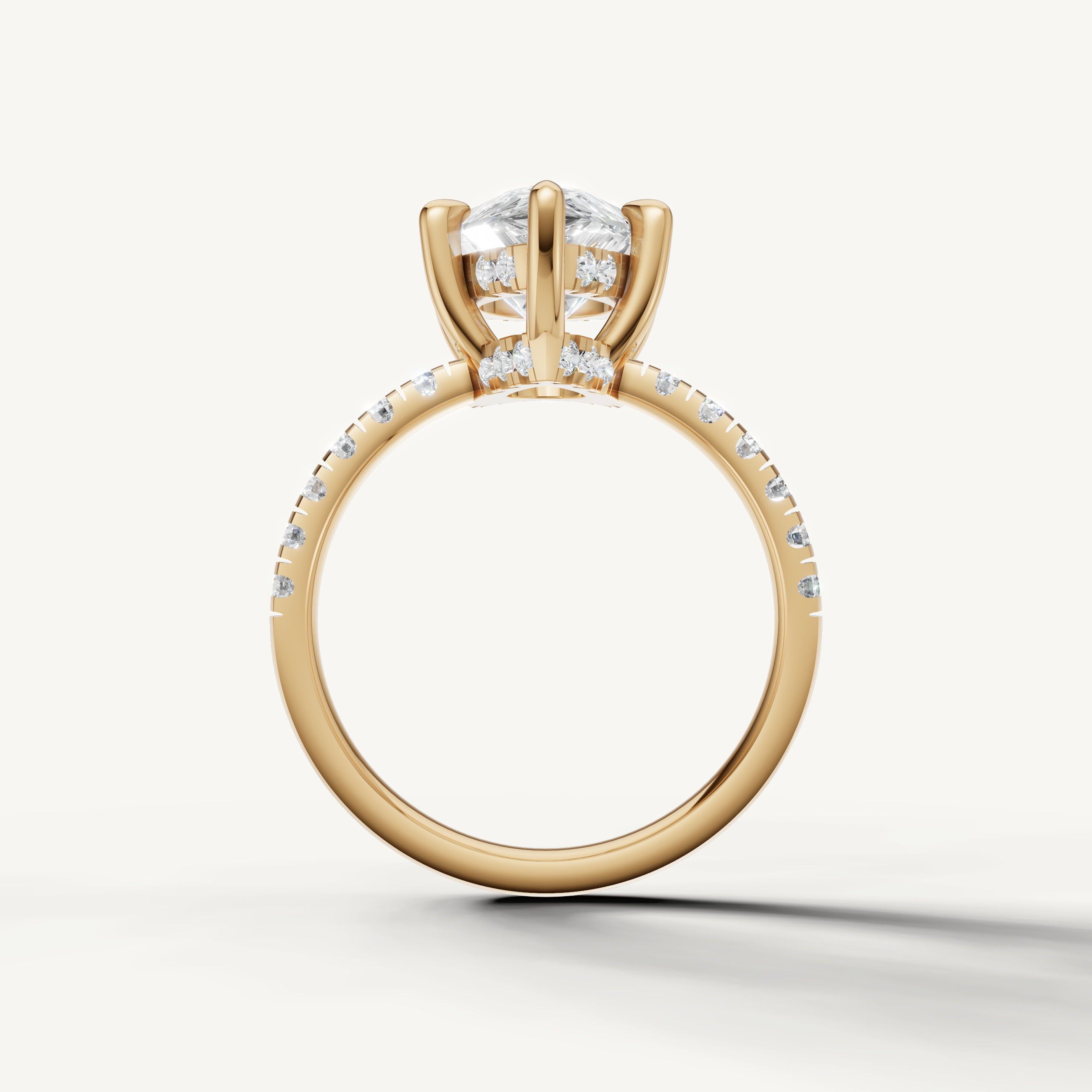 Elegant Pear Lab Grown Diamond Ring for Women in Yellow Gold – Raul Diamonds