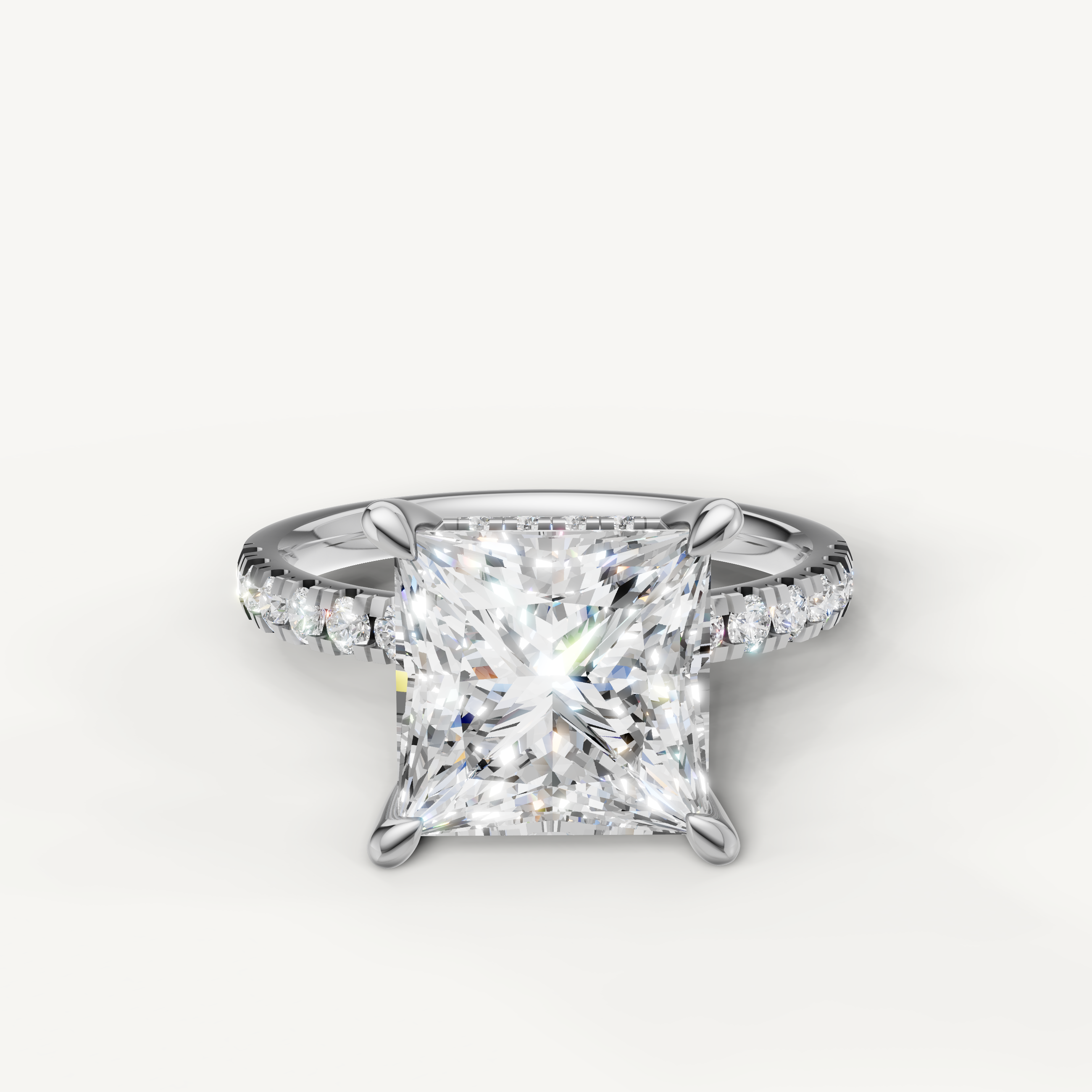 Princess Cut Lab Grown Diamond Engagement Ring in 14K White Gold – Raul Diamonds