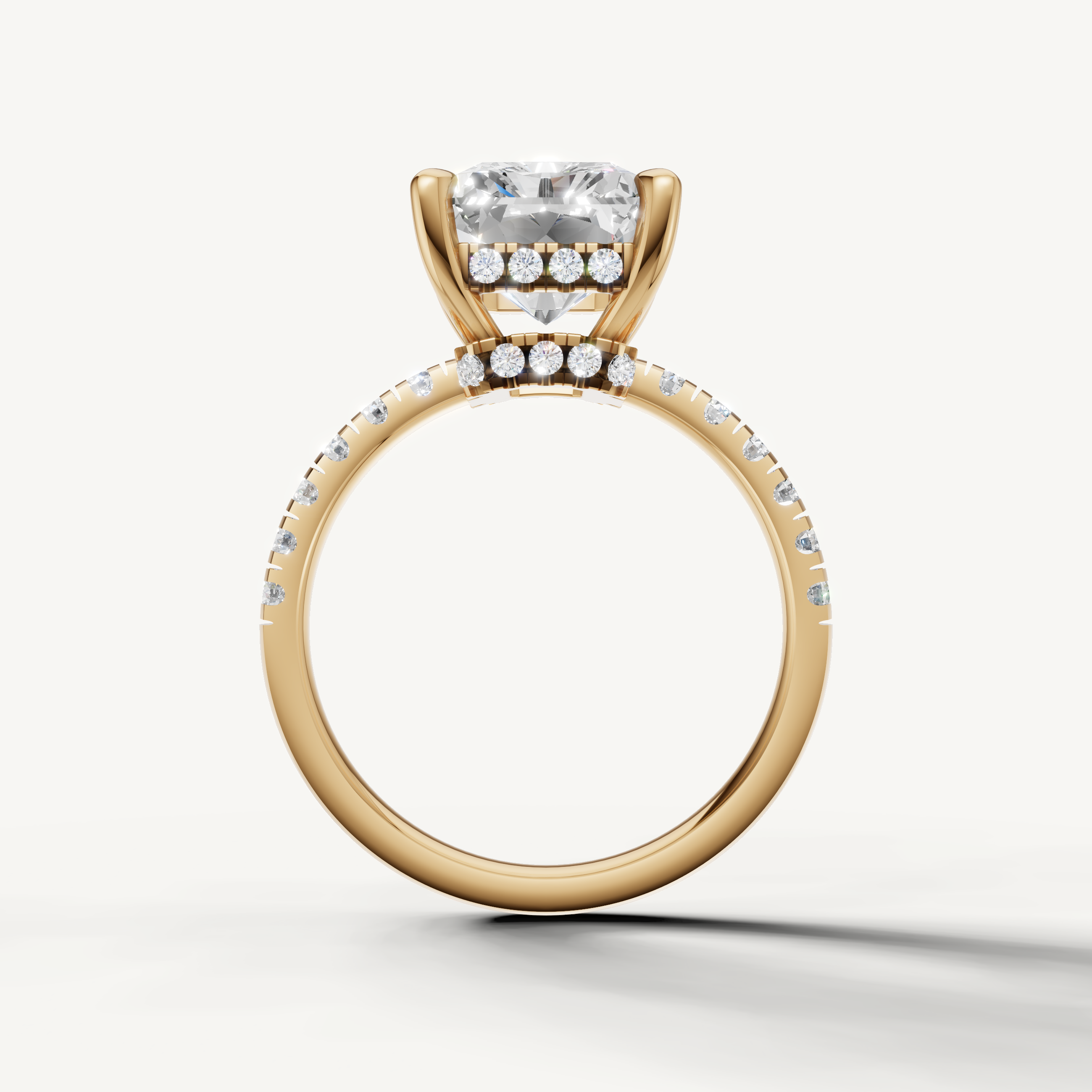 Elegant Radiant Lab Grown Diamond Ring for Women in Yellow Gold – Raul Diamonds