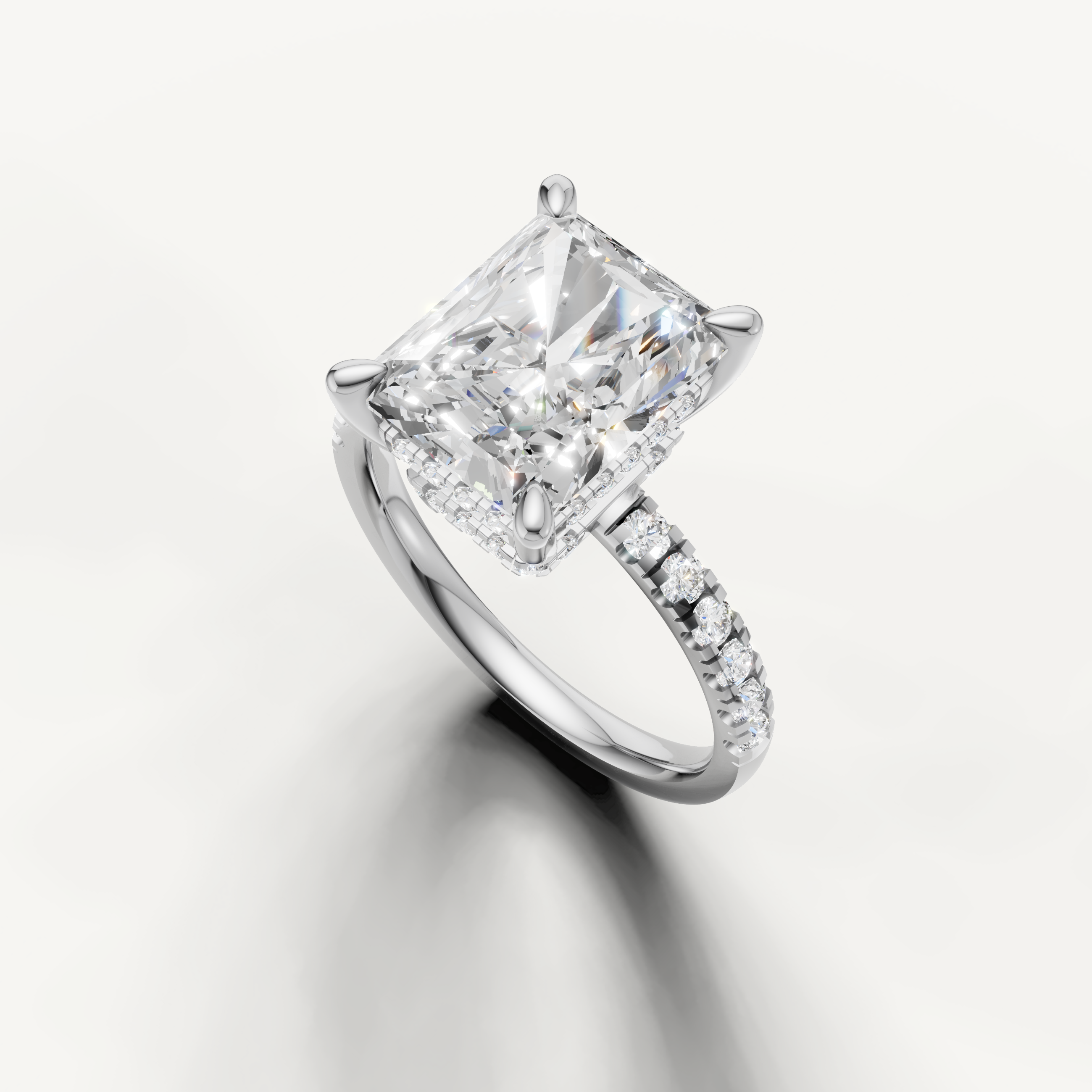 14K White Gold Radiant Cut Diamond Engagement Ring for Women – Raul Diamonds