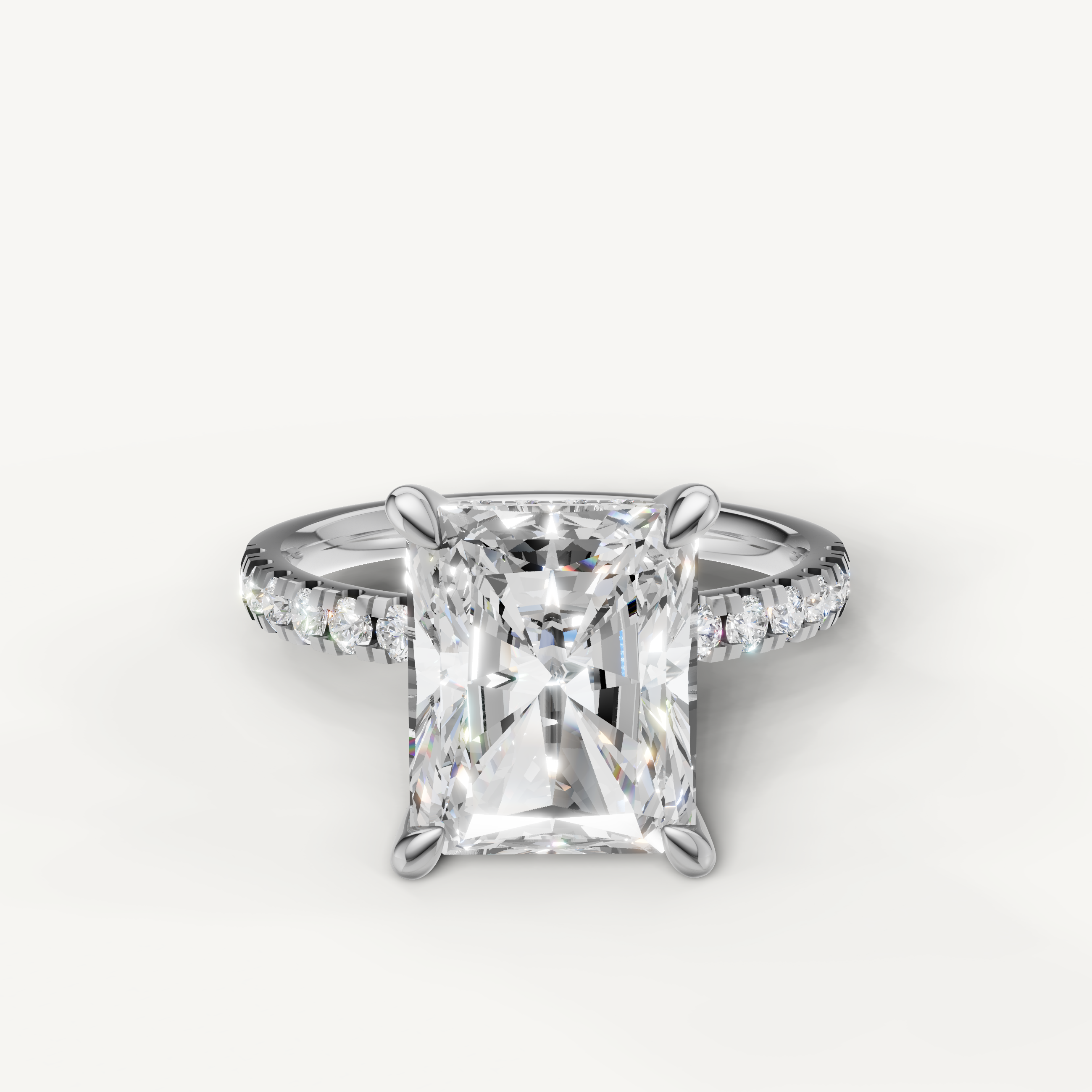 Radiant Cut Lab Grown Diamond Engagement Ring in 14K White Gold – Raul Diamonds