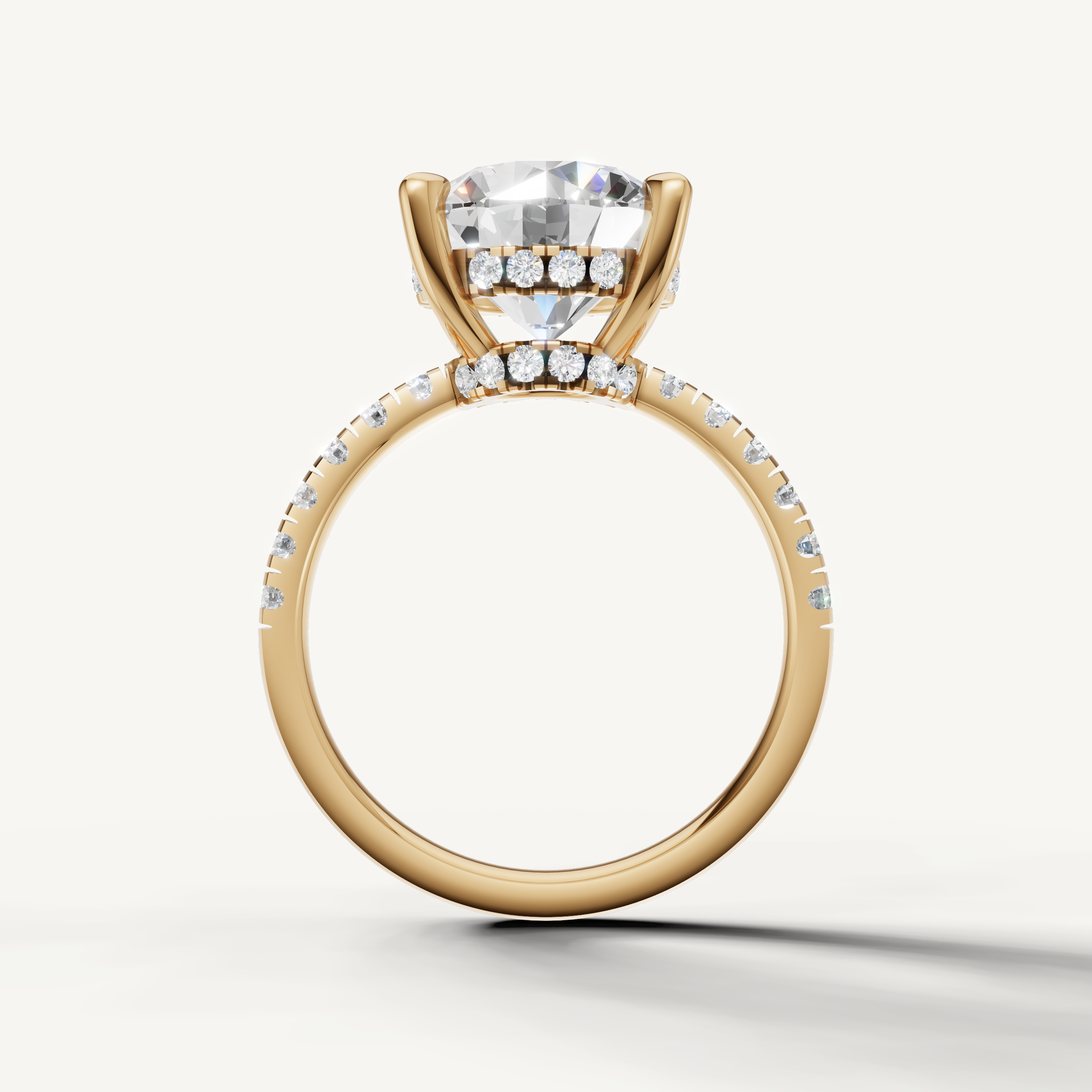 Elegant Round Lab Grown Diamond Ring for Women in Yellow Gold – Raul Diamonds