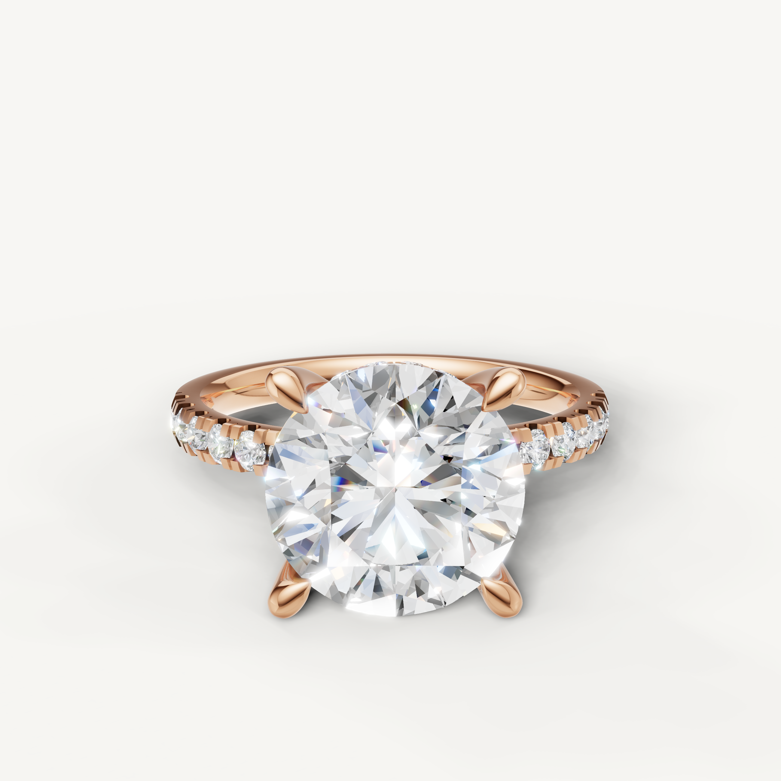 Round Cut Lab Grown Diamond Engagement Ring in 14K Rose Gold – Raul Diamonds
