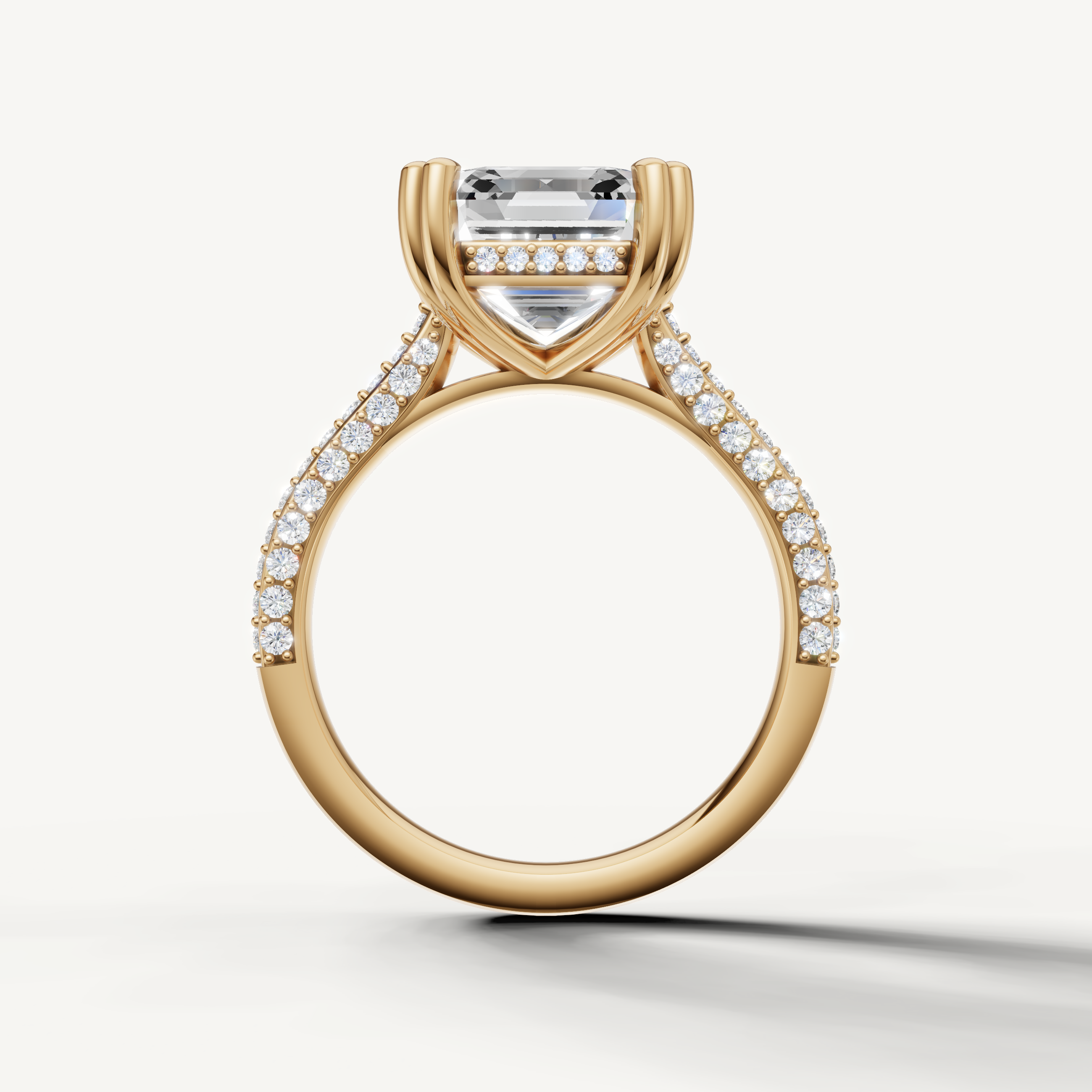 Elegant Asscher Lab Grown Diamond Ring for Women in Yellow Gold – Raul Diamonds