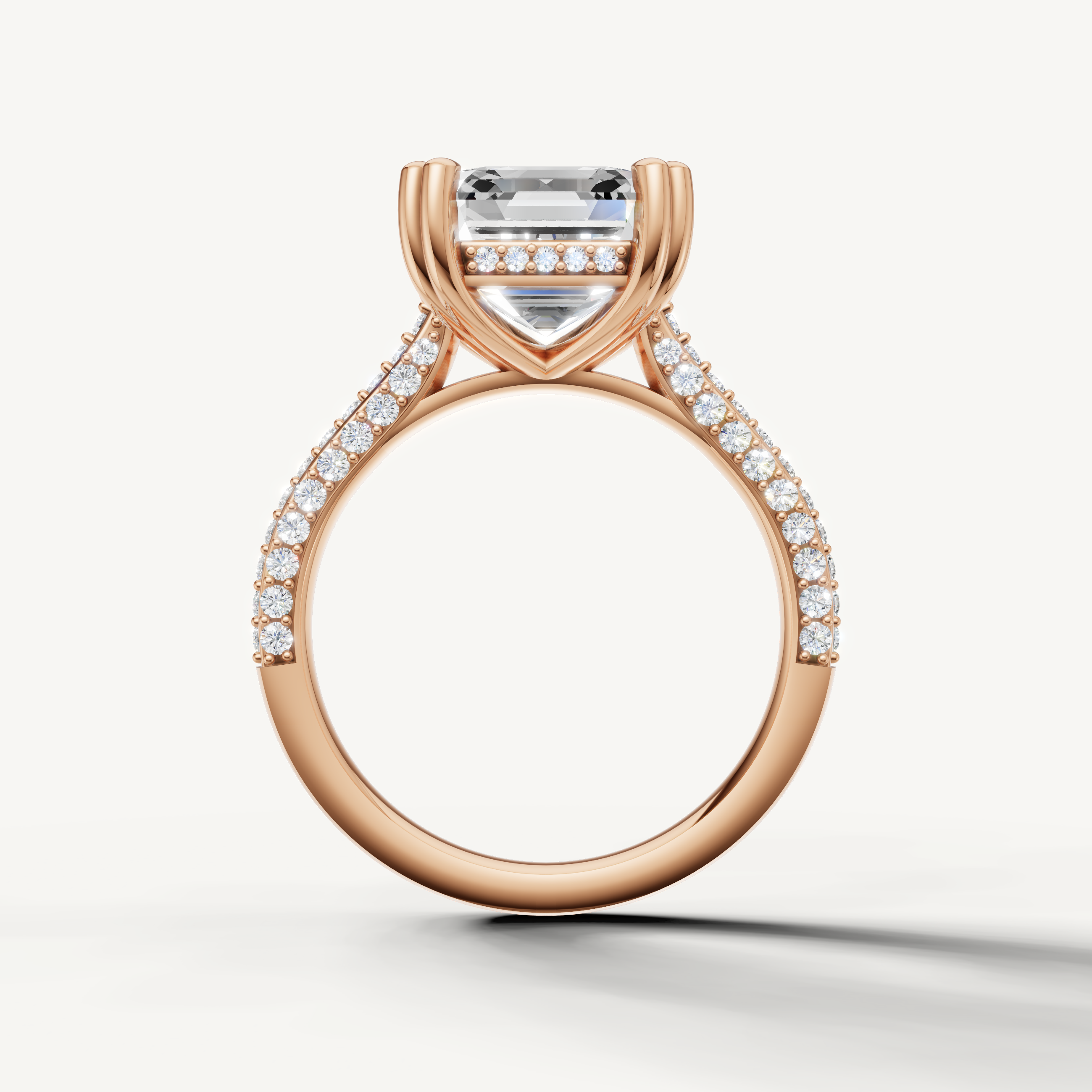 Rose Gold Asscher Lab Grown Diamond Solitaire Ring – Raul Diamonds