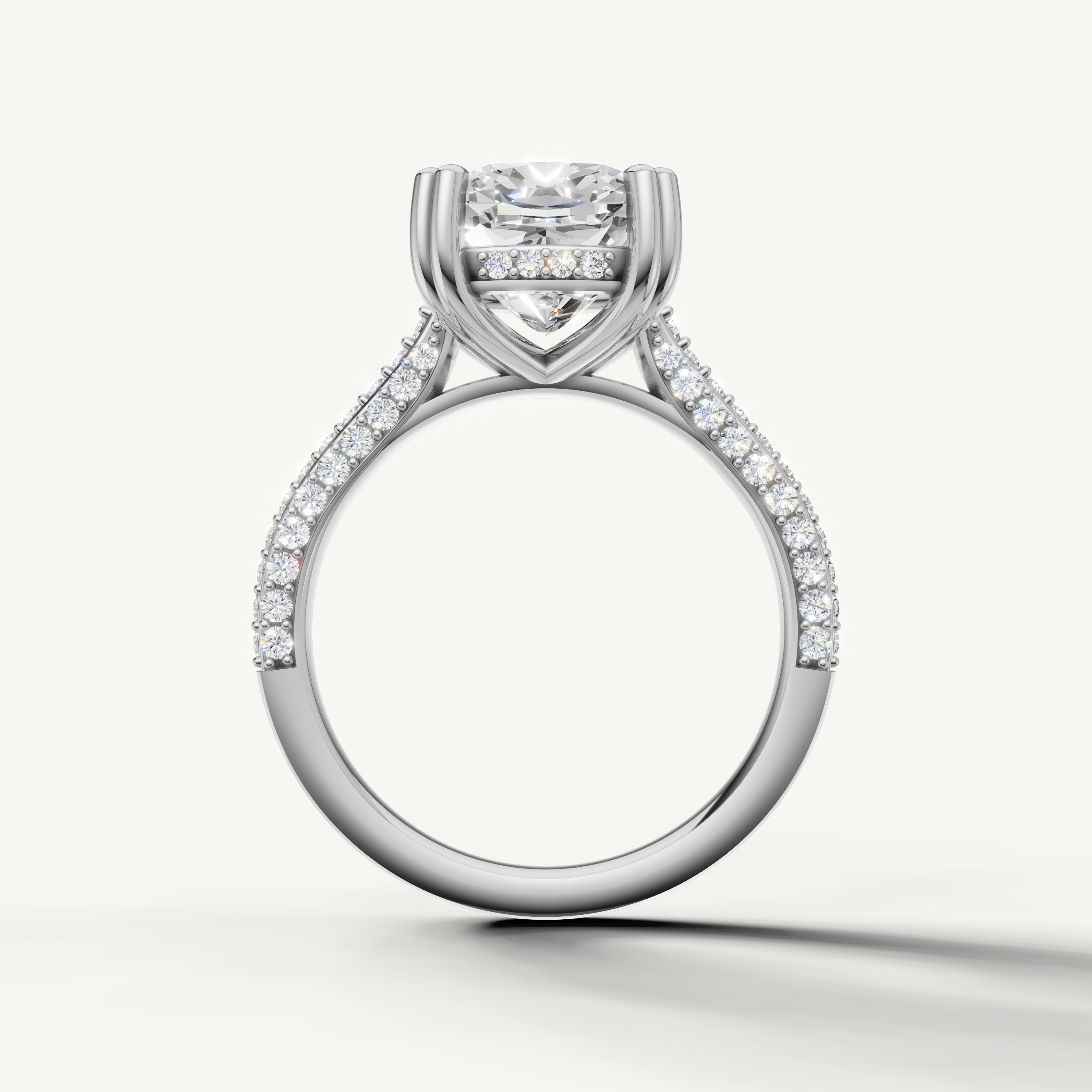 White Gold Cushion Lab Grown Diamond Solitaire Ring – Raul Diamonds