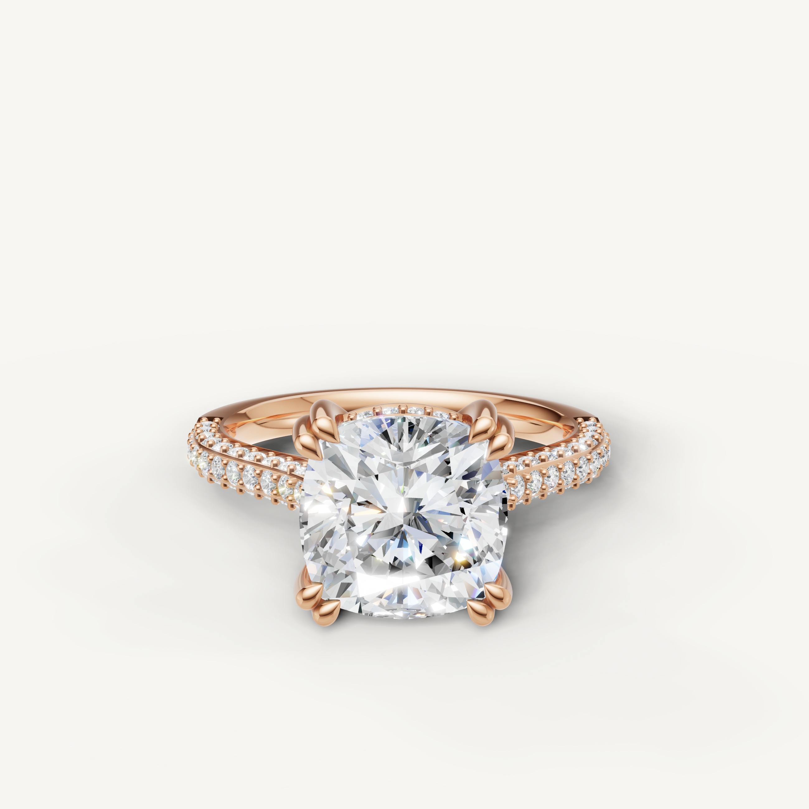Cushion Cut Lab Grown Diamond Engagement Ring in 14K Rose Gold – Raul Diamonds