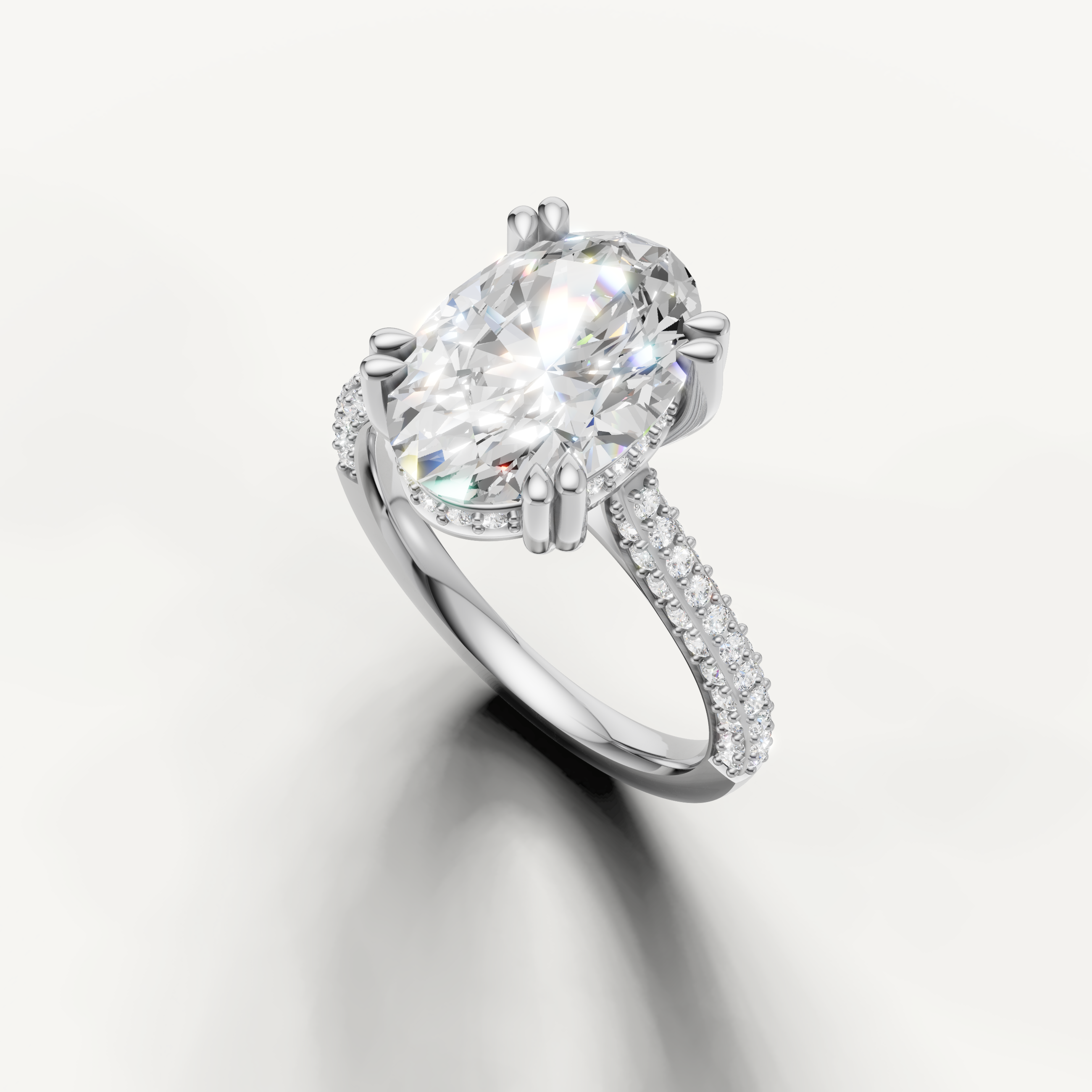 14K White Gold Oval Solitaire Lab Diamond Ring – Raul Diamonds