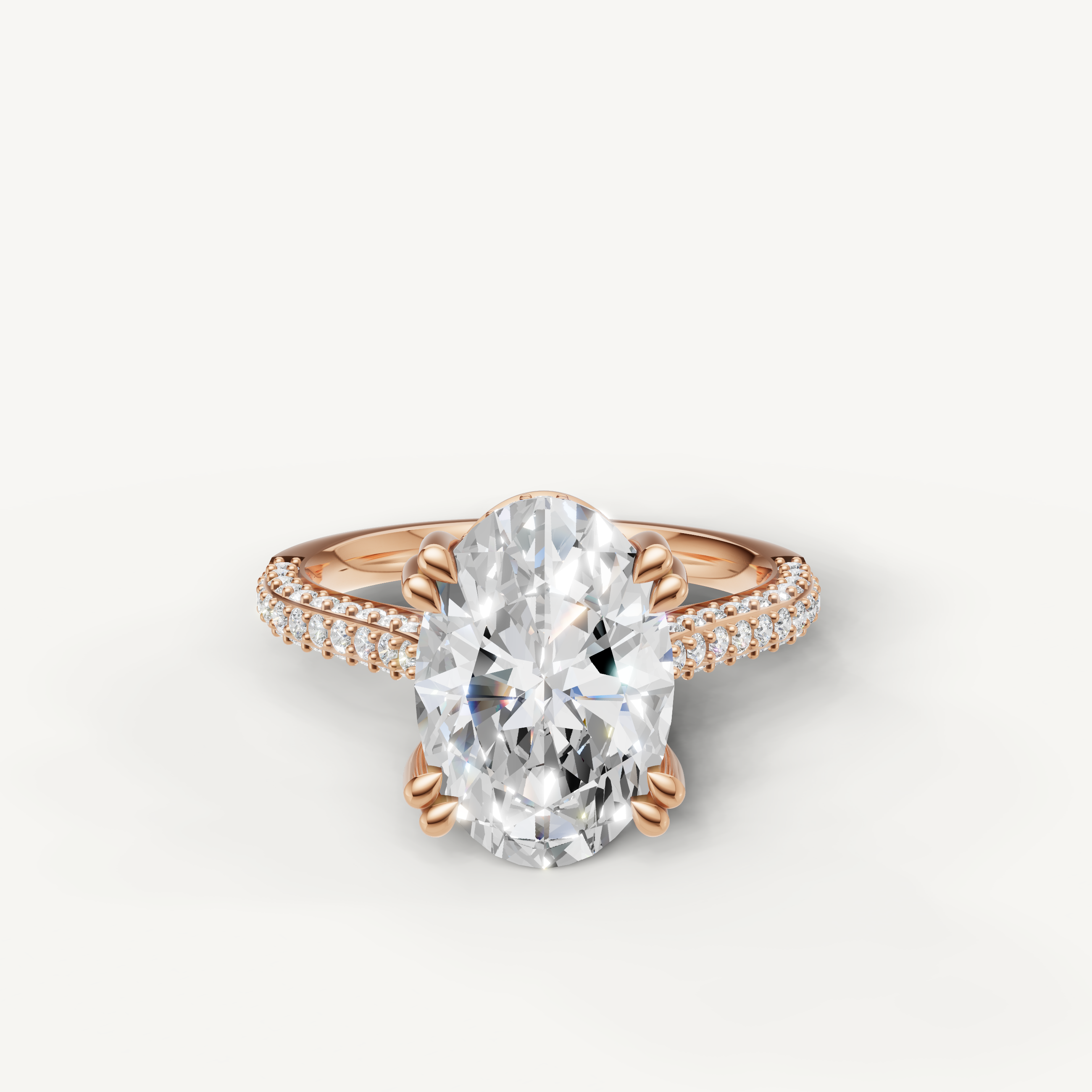Oval Lab Grown Diamond Engagement Ring in 14K Rose Gold – Raul Diamonds