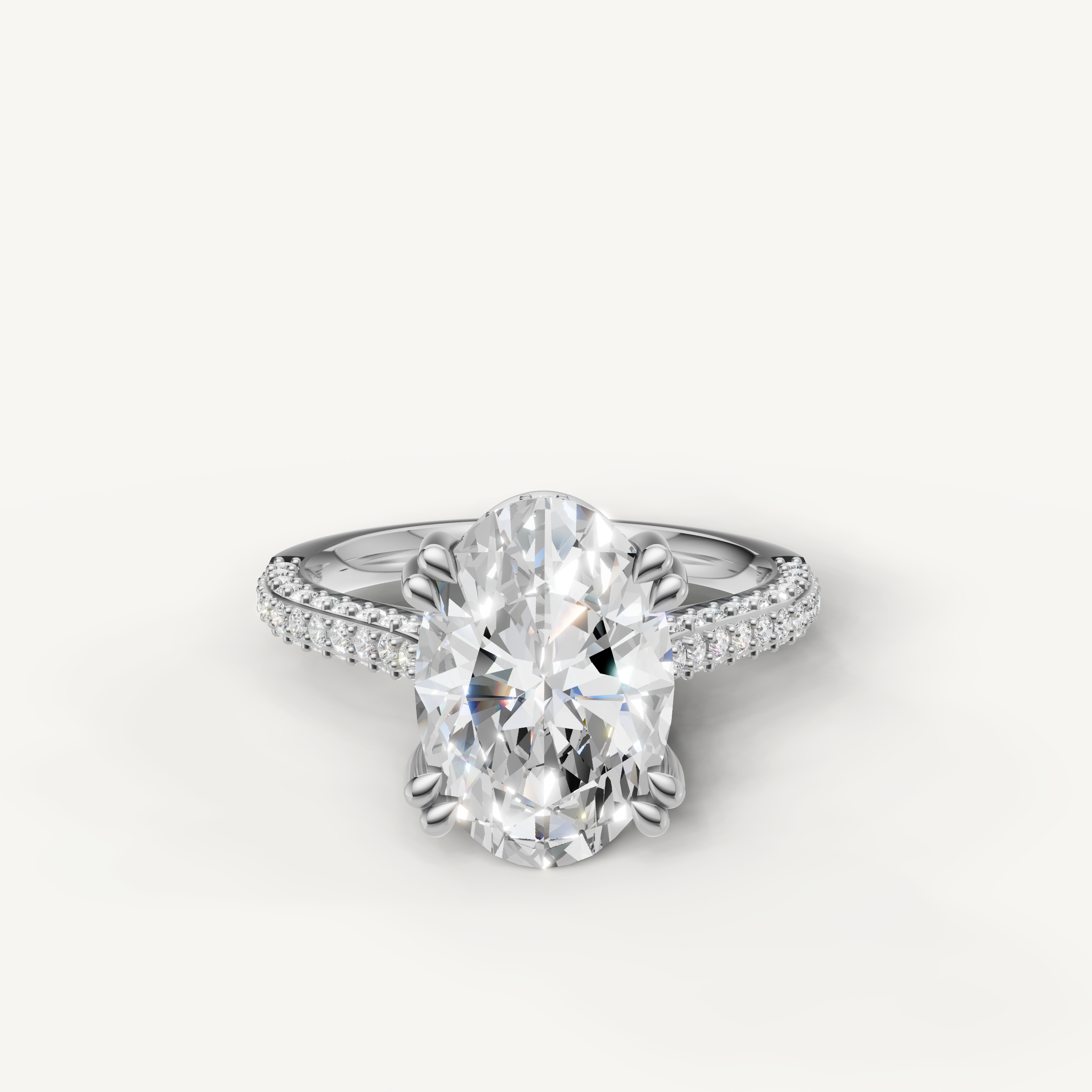 Oval Lab Grown Diamond Engagement Ring in 14K White Gold – Raul Diamonds