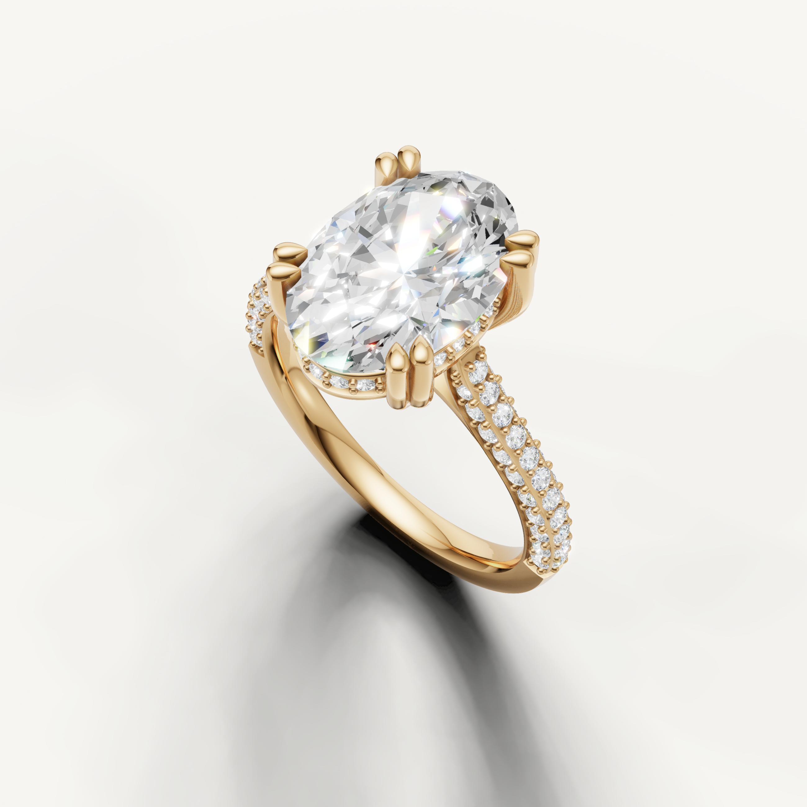 Yellow Gold Oval Solitaire Lab Grown Diamond Ring for Women – Raul Diamonds
