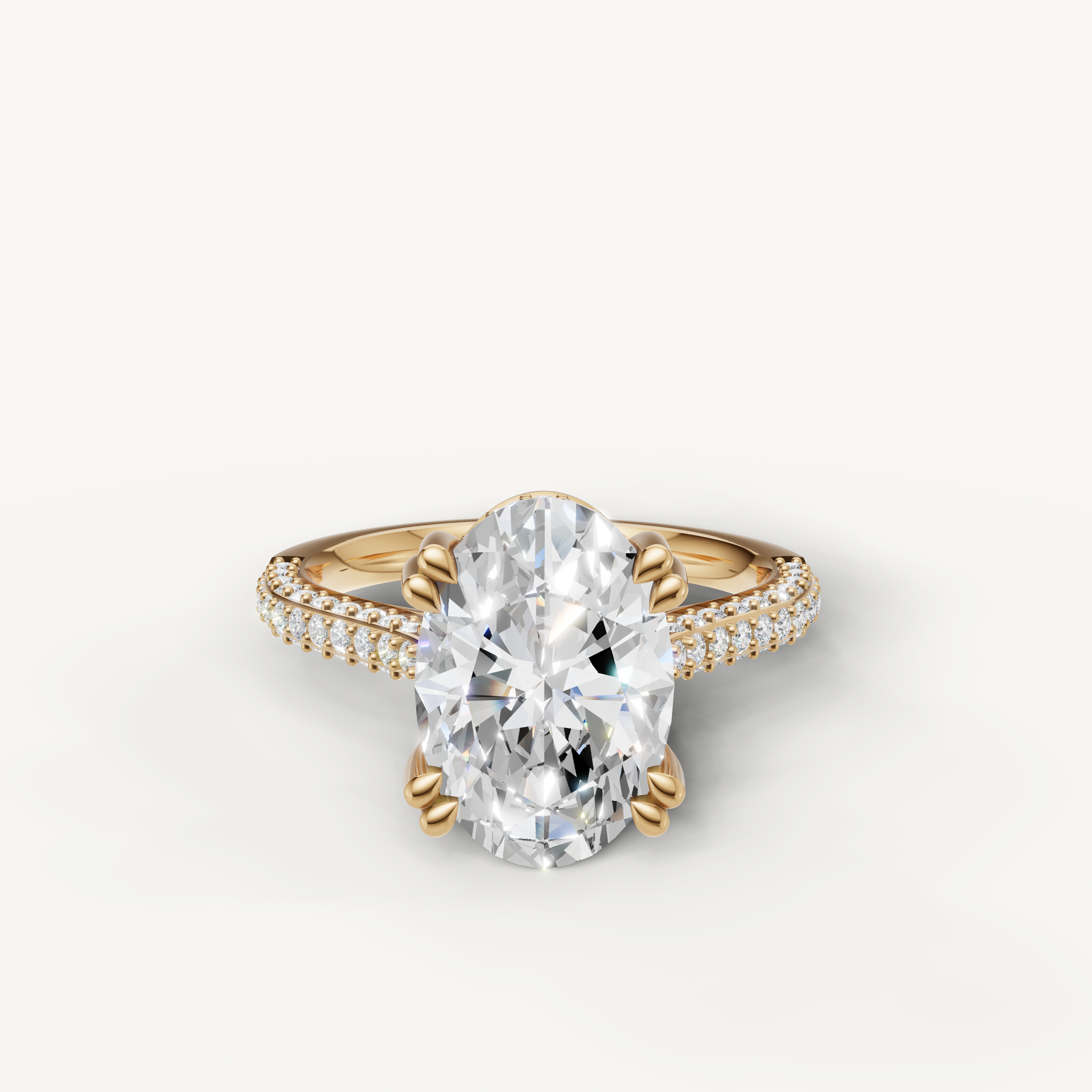 Oval Lab Grown Diamond Engagement Ring in 14K Yellow Gold – Raul Diamonds