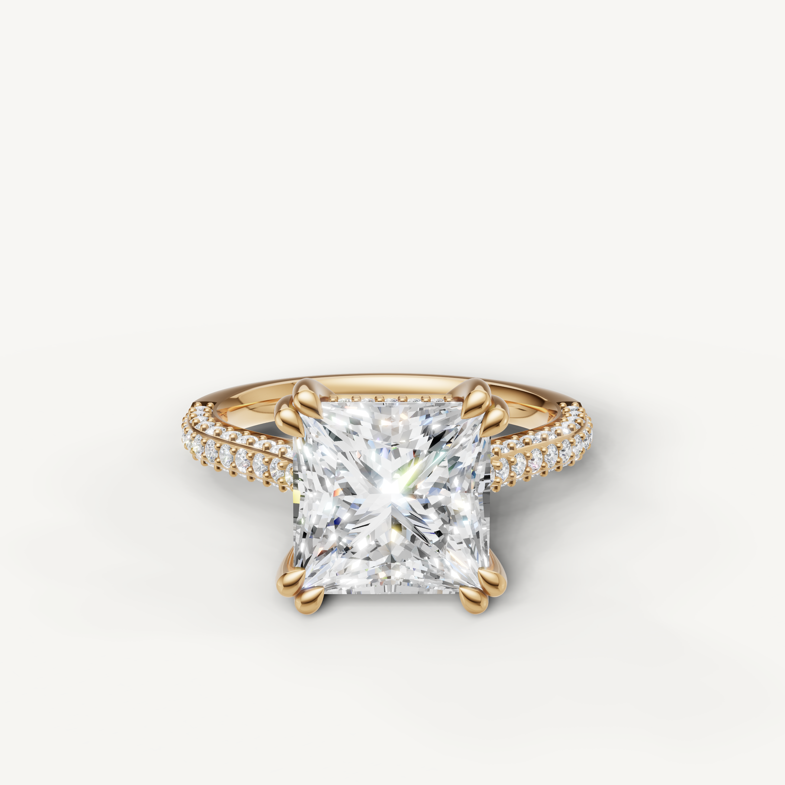 Princess Cut Lab Grown Diamond Engagement Ring in 14K Yellow Gold – Raul Diamonds