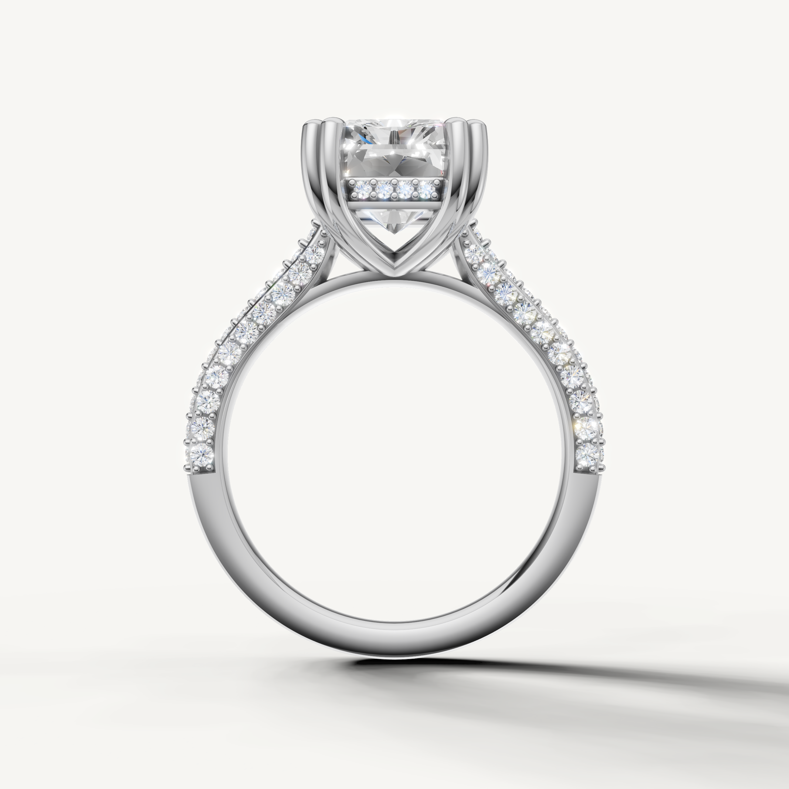 White Gold Radiant Shape Lab Grown Diamond Ring for Women – Raul Diamonds