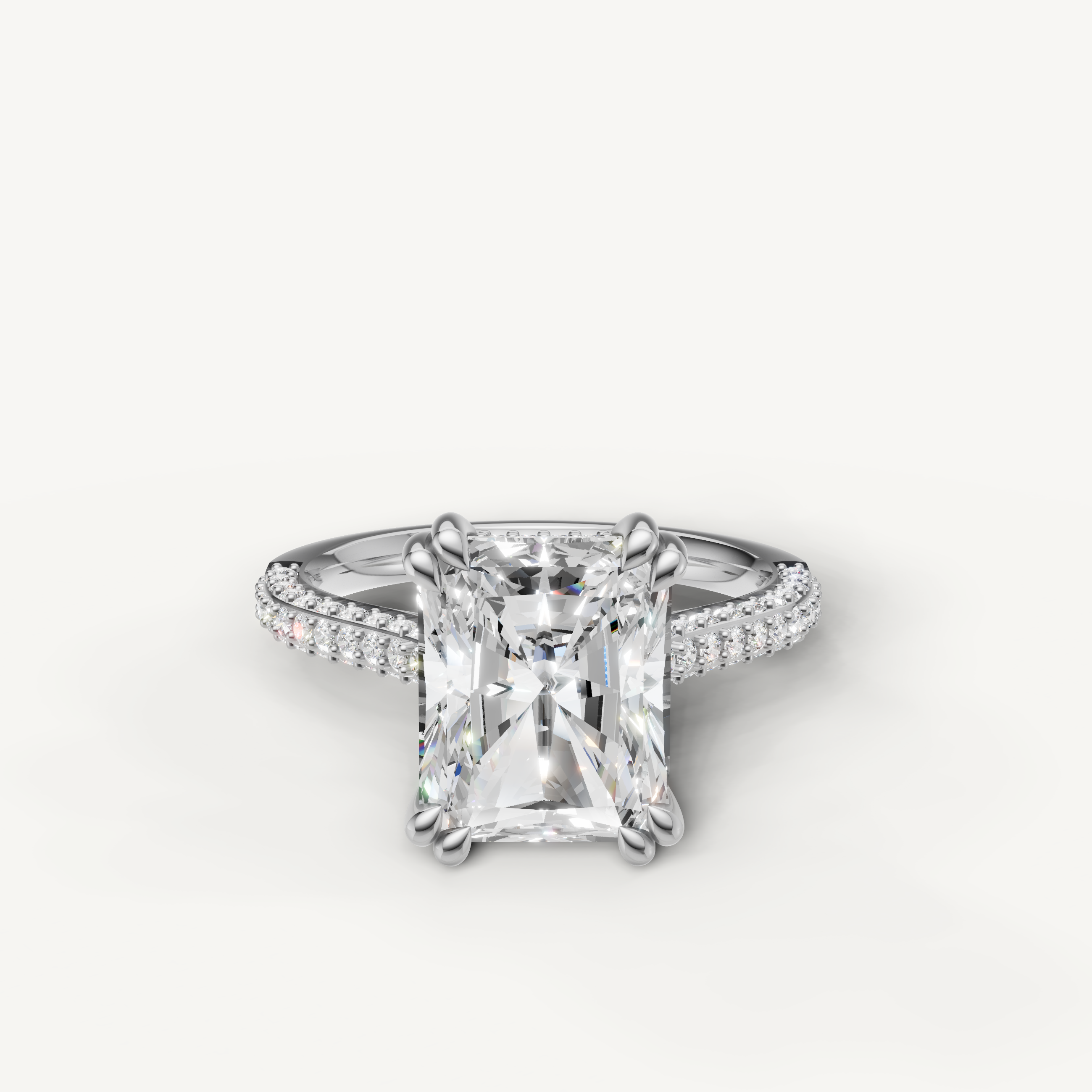 Radiant Cut Lab Grown Diamond Engagement Ring in 14K White Gold – Raul Diamonds