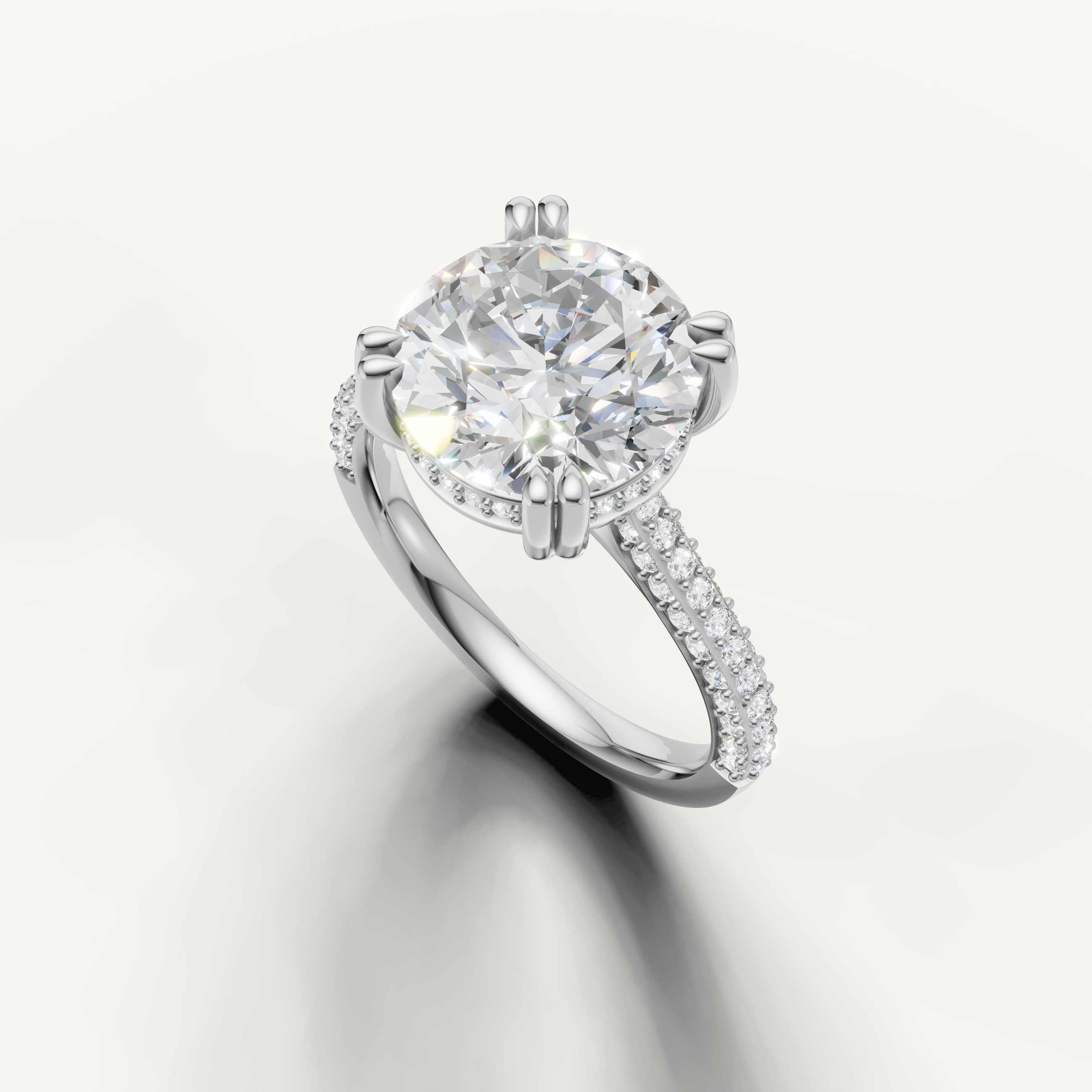 14K White Gold Round Solitaire Lab Diamond Engagement Ring – Raul Diamonds