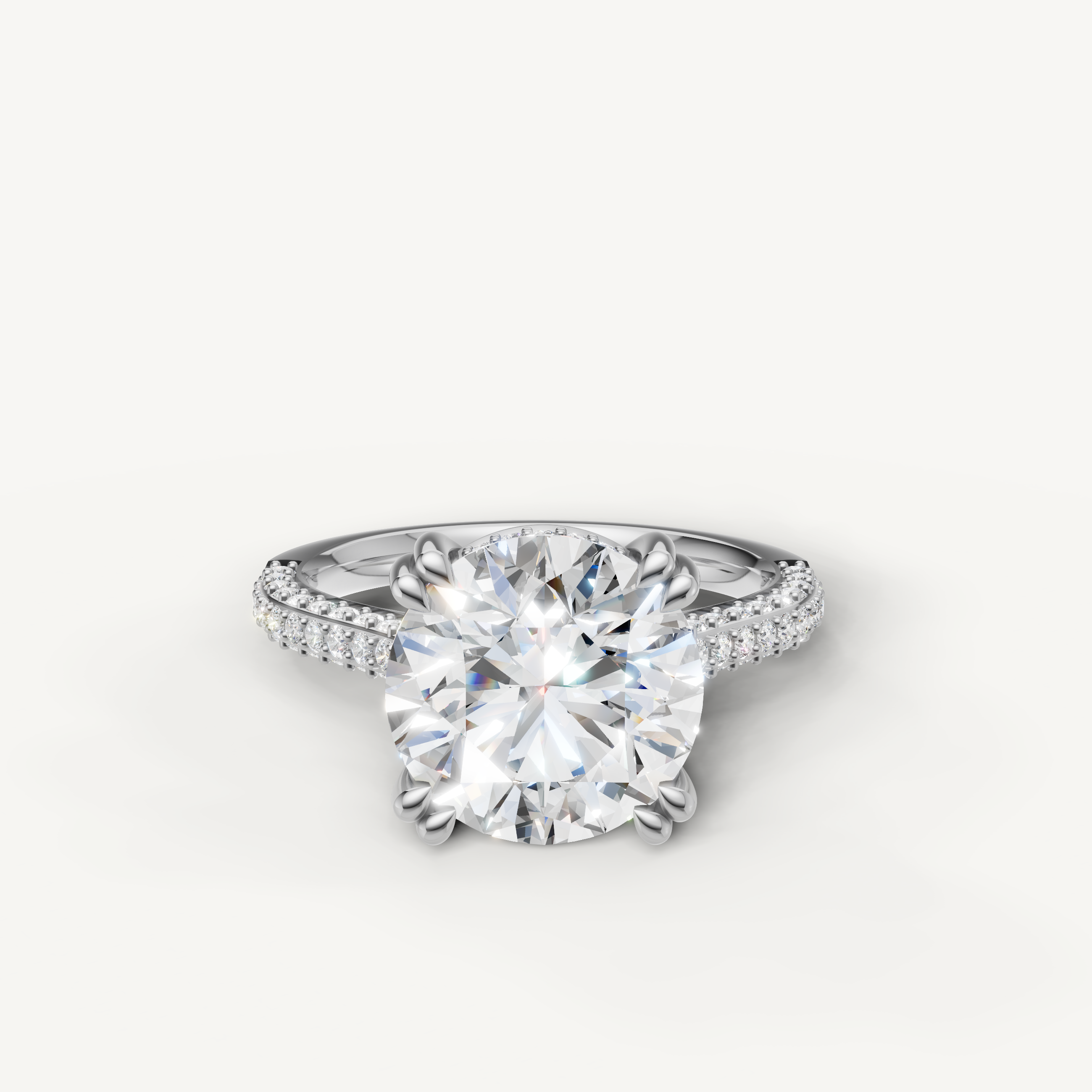 Round Lab Grown Diamond Engagement Ring in 14K White Gold – Raul Diamonds