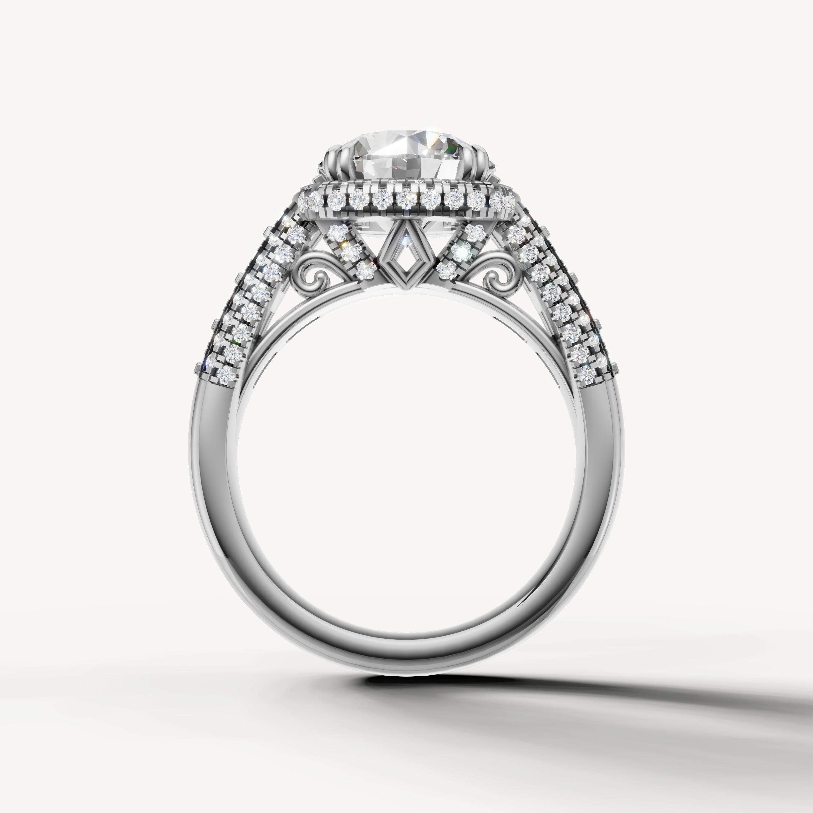 White Gold Luxury Round Cut Engagement Ring for Women – Raul Diamonds
