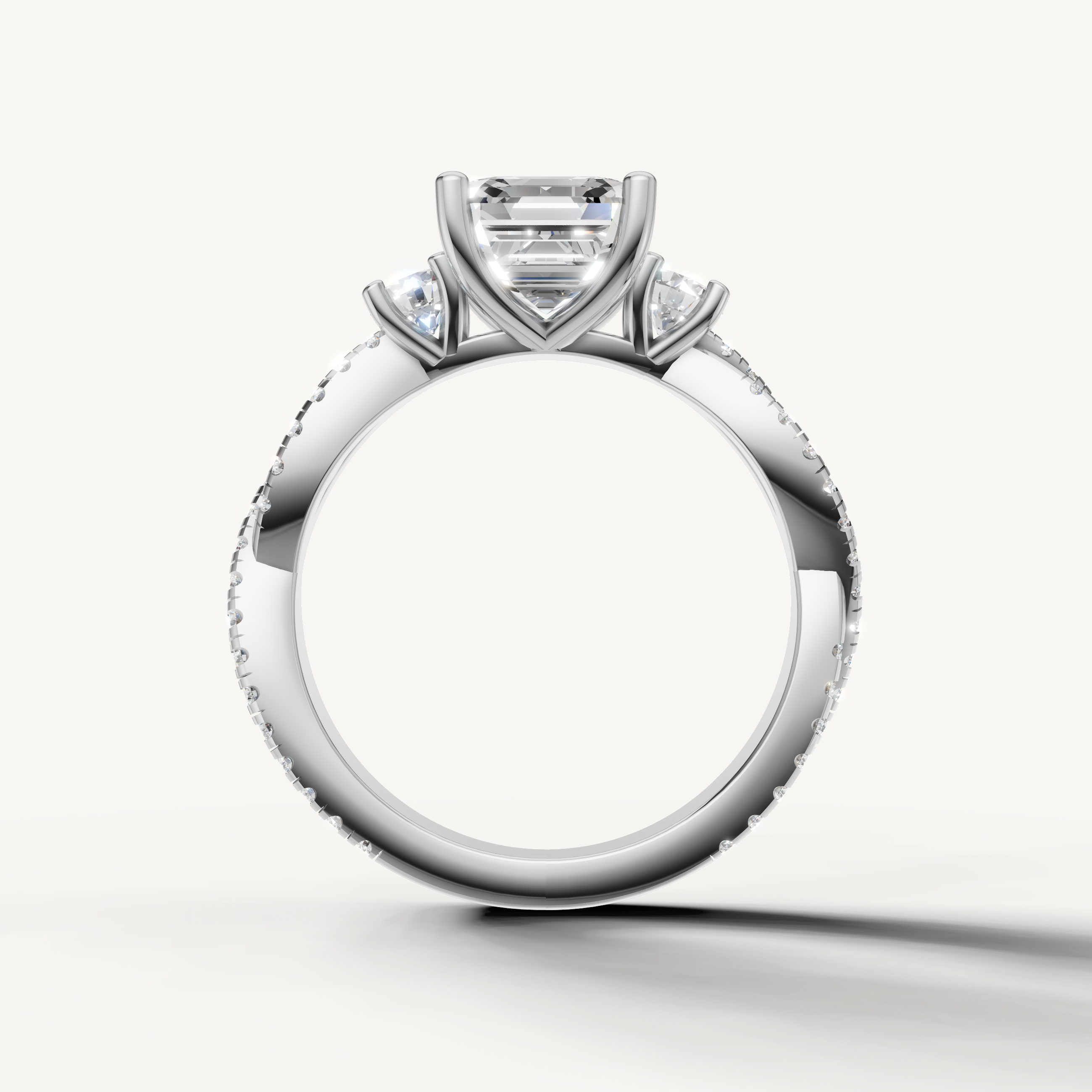 White Gold Asscher Cut Lab Grown Engagement Ring for Women – Raul Diamonds