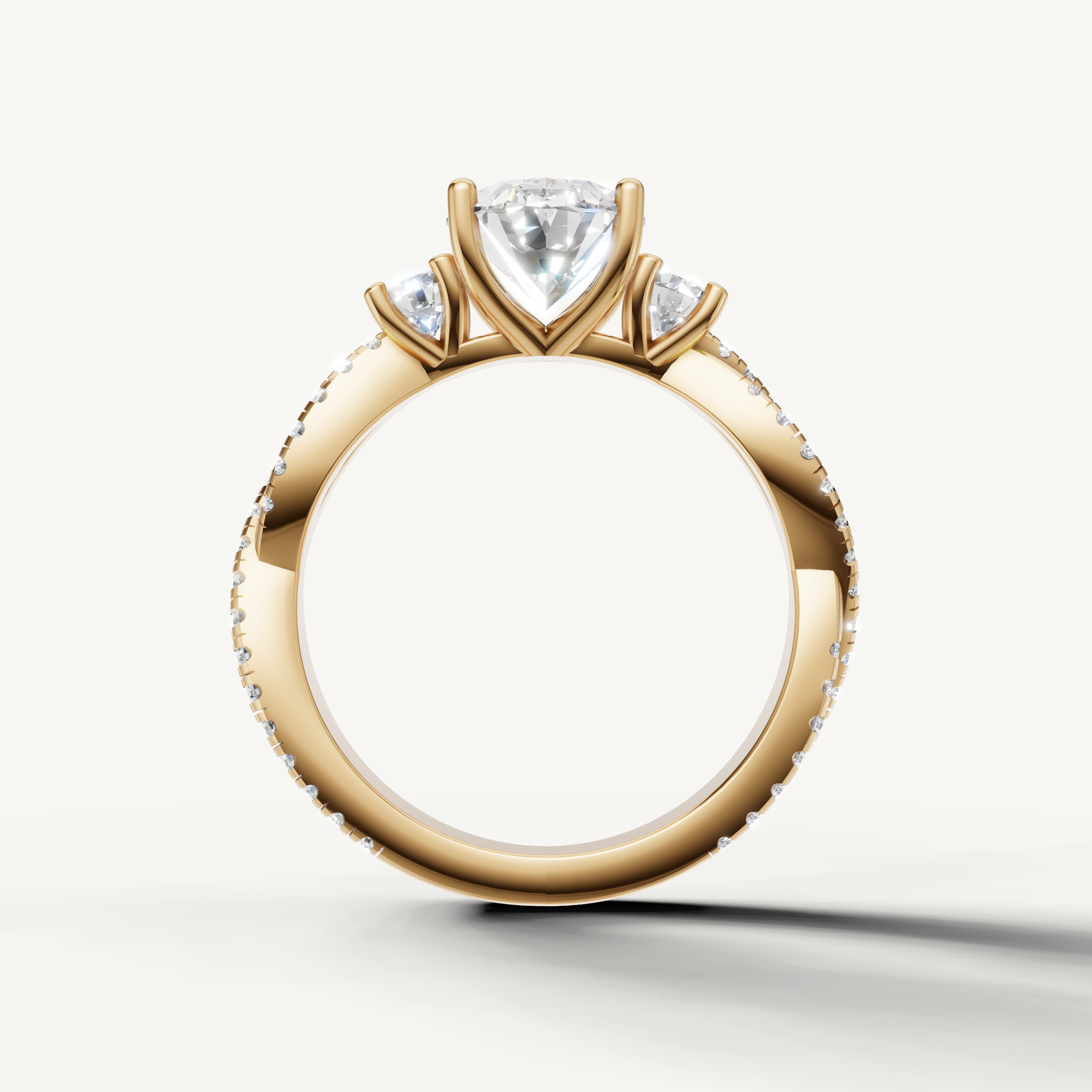 Rose Gold Oval Diamond Engagement Ring with Round Accent Stones – Raul Diamonds
