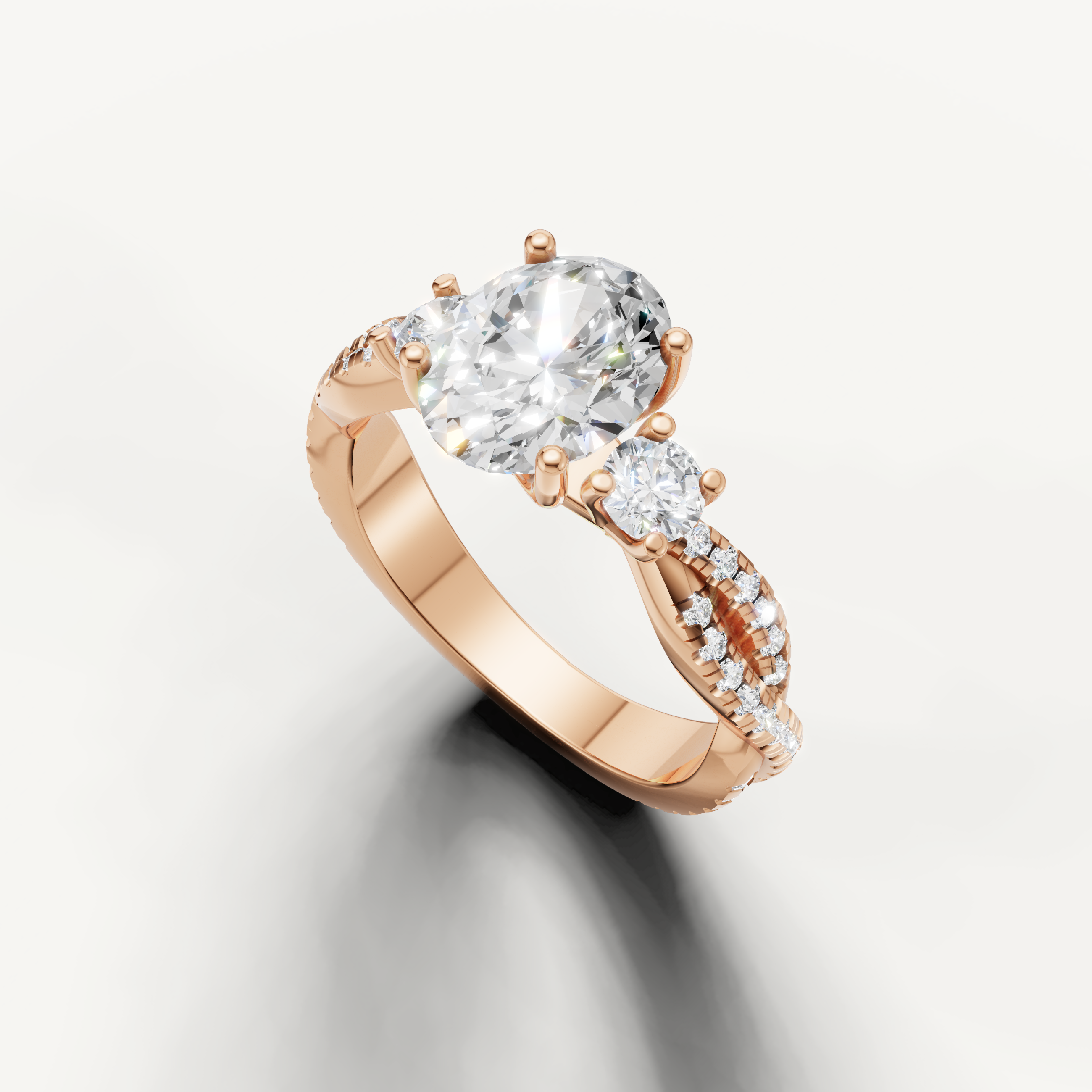 Rose Gold Oval Shape Engagement Ring for Women – Raul Diamonds