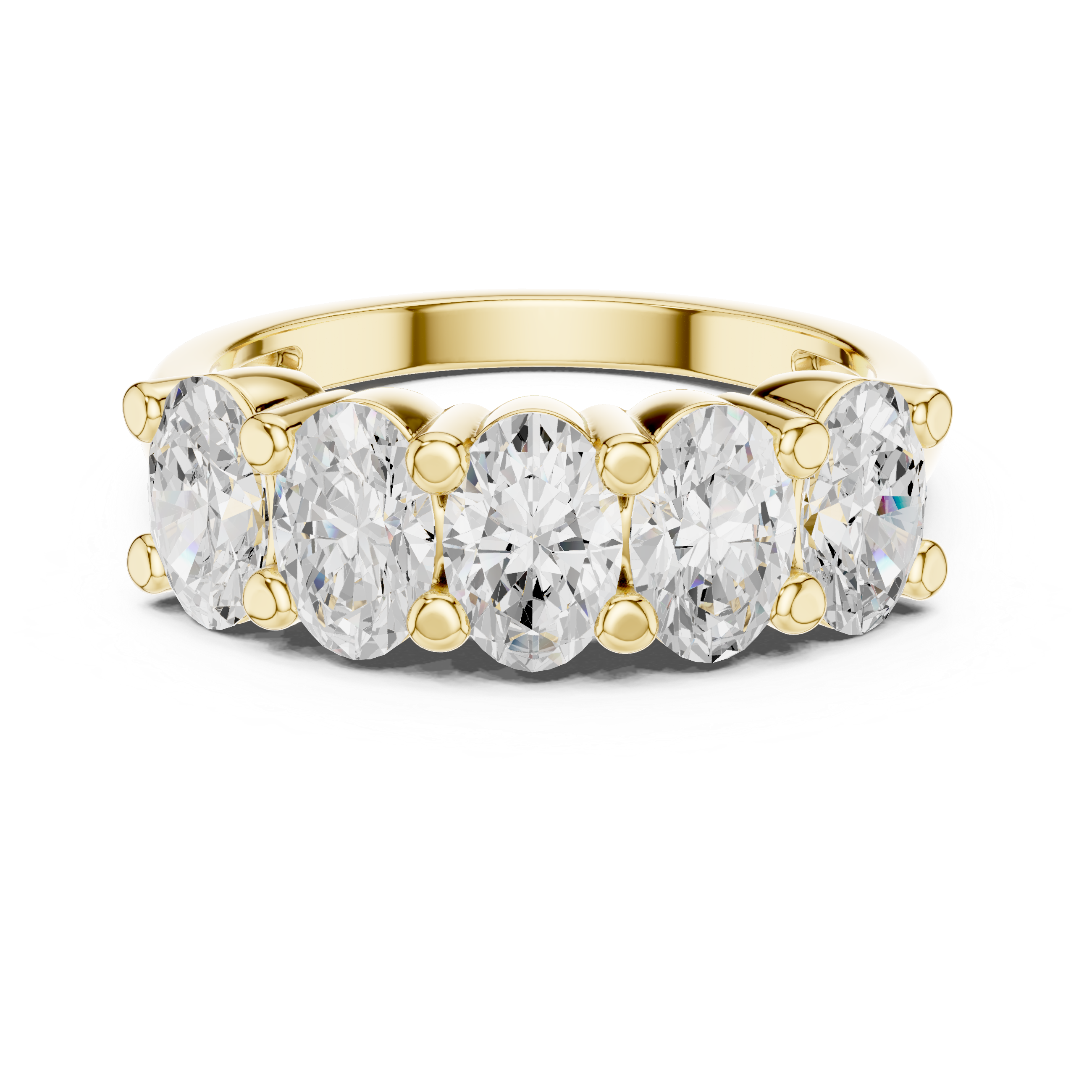 5-Stone Oval Lab Grown Diamond Anniversary Band in 14K Gold