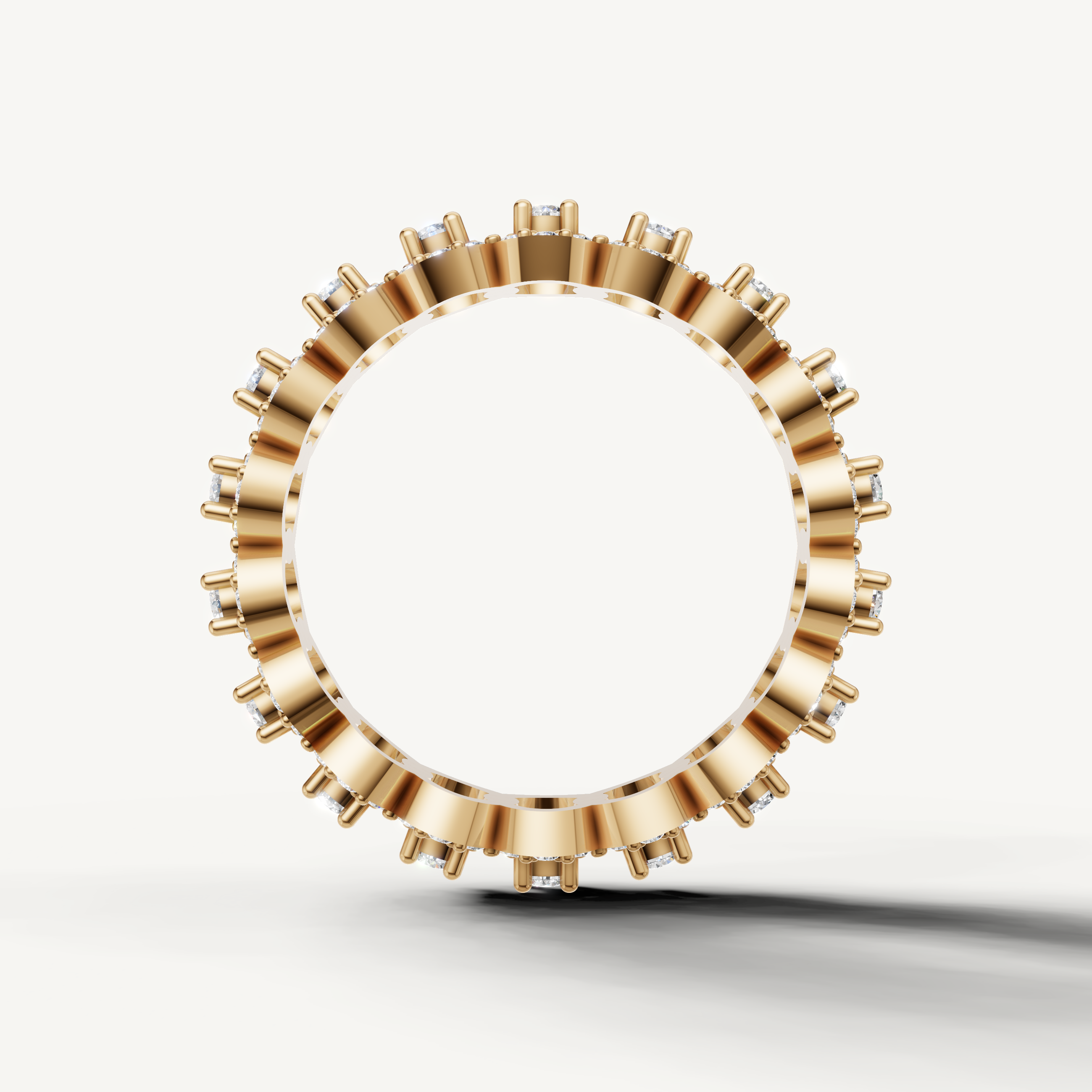IGI certified lab grown diamond eternity ring with floral cluster design