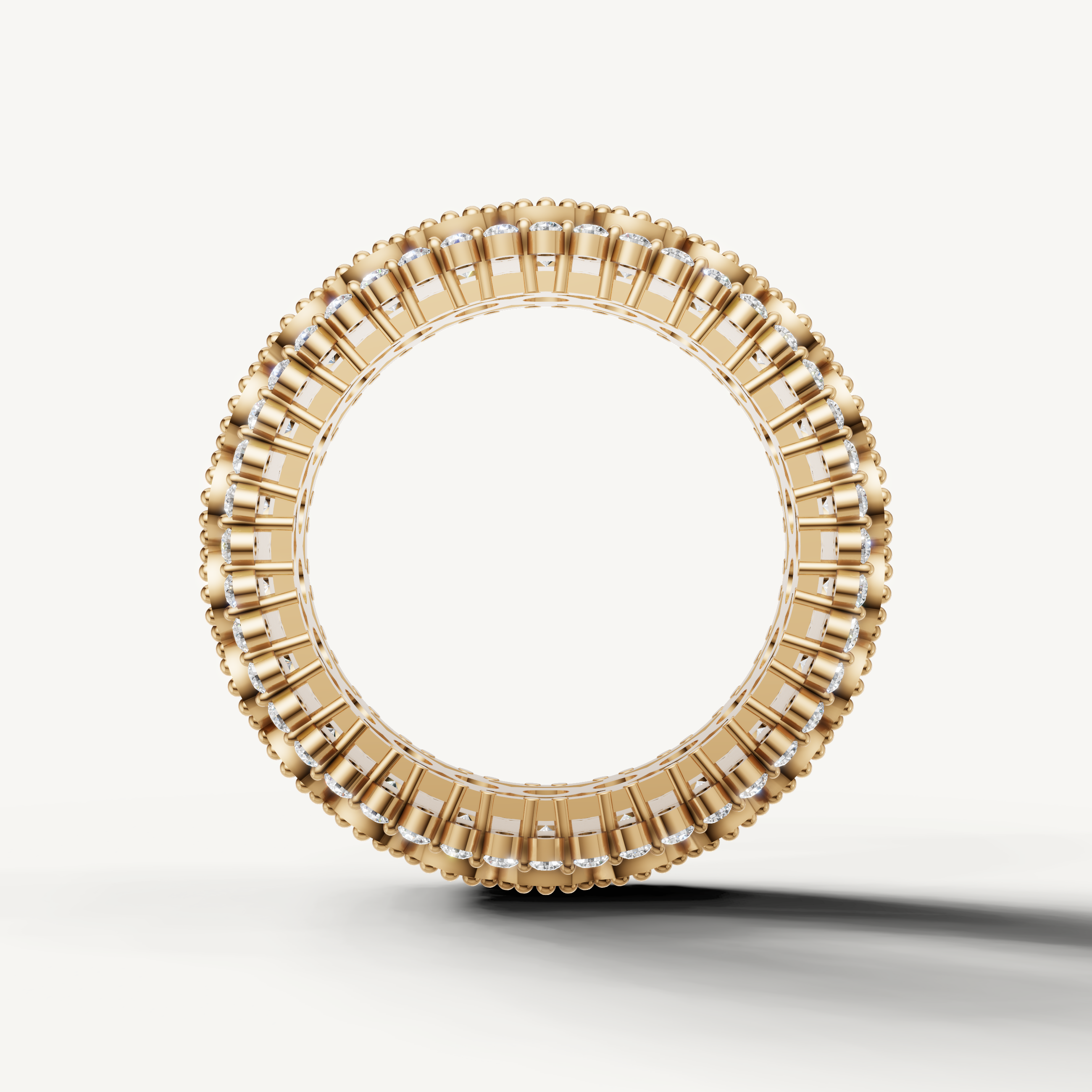 IGI certified full eternity diamond band with ornate milgrain edges