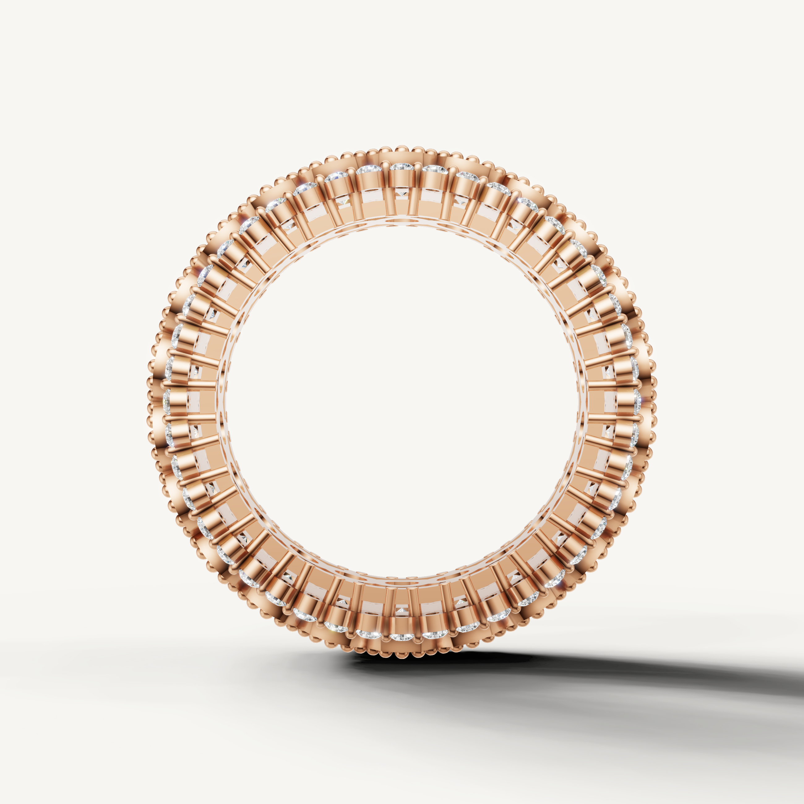 IGI certified lab grown diamond anniversary band with intricate halo setting