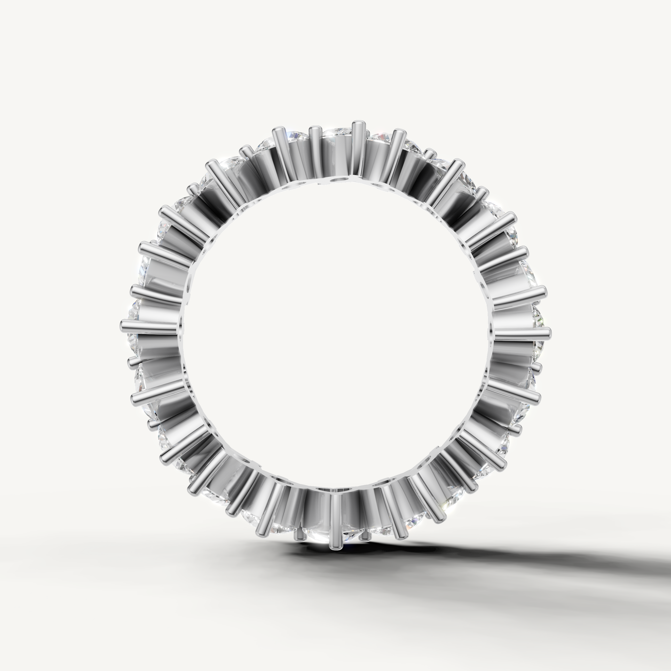 IGI certified lab grown diamond anniversary band with sculptural brilliance