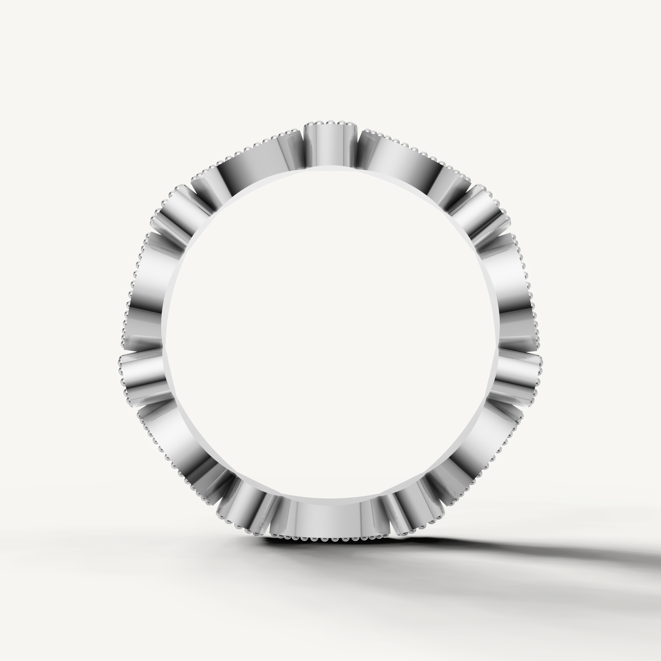 IGI certified lab grown diamond anniversary band with ornate milgrain edges