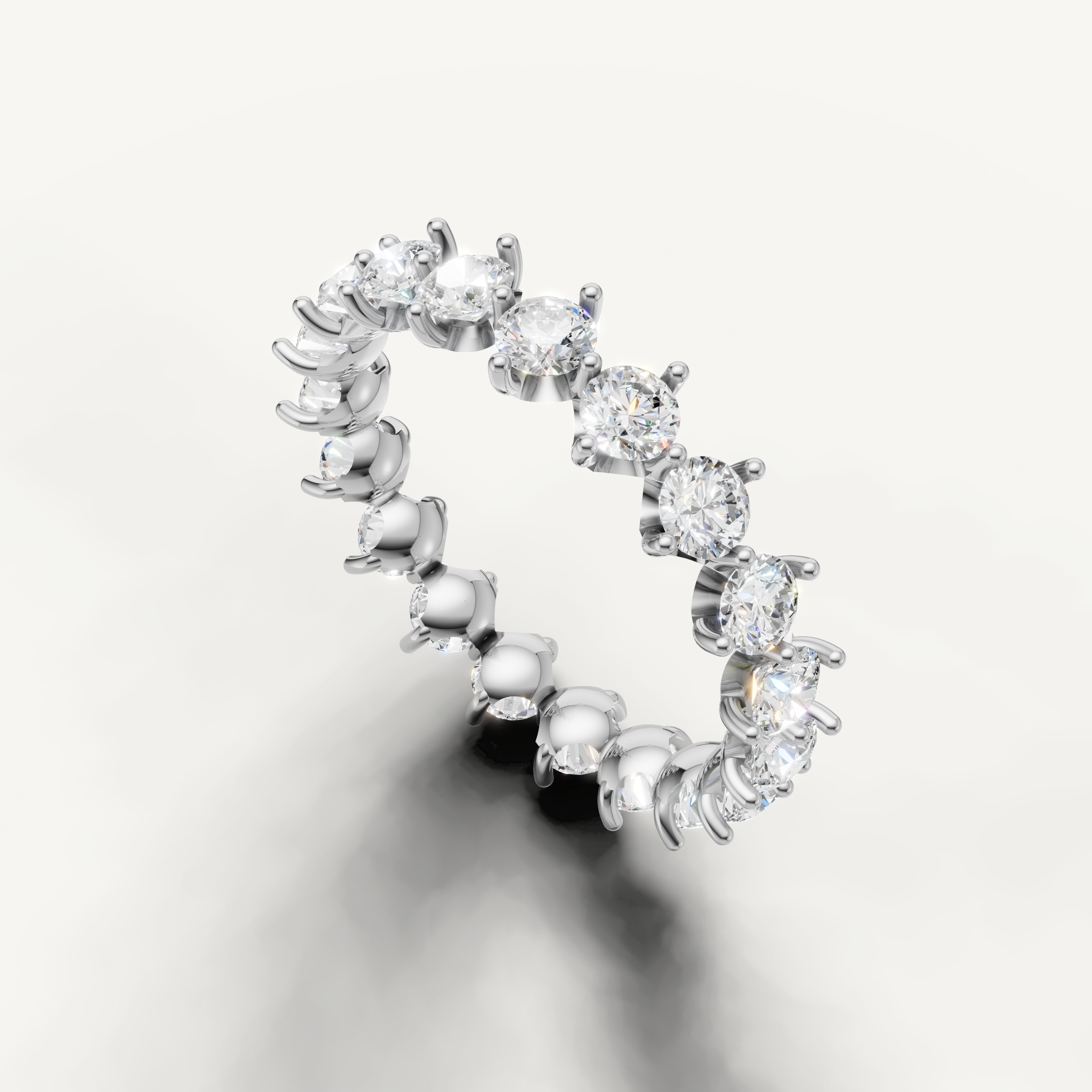 elegant round cut eternity ring with full circle sparkle