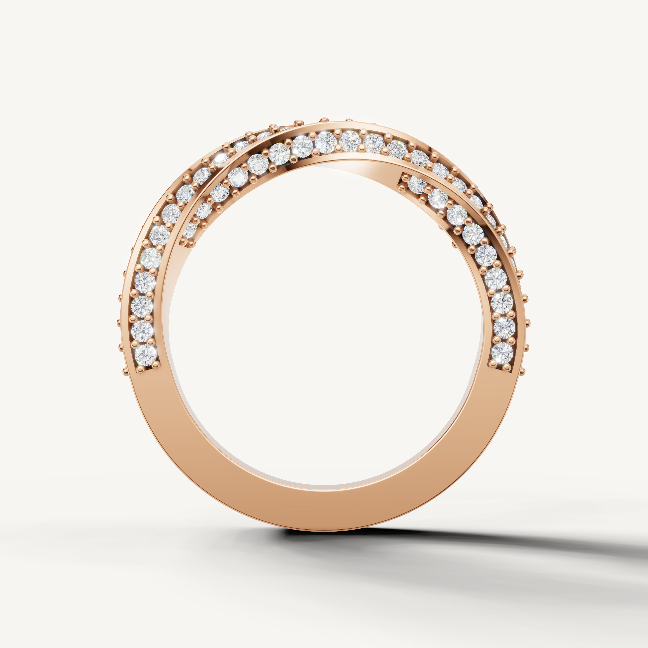IGI certified lab grown crossover diamond band for women