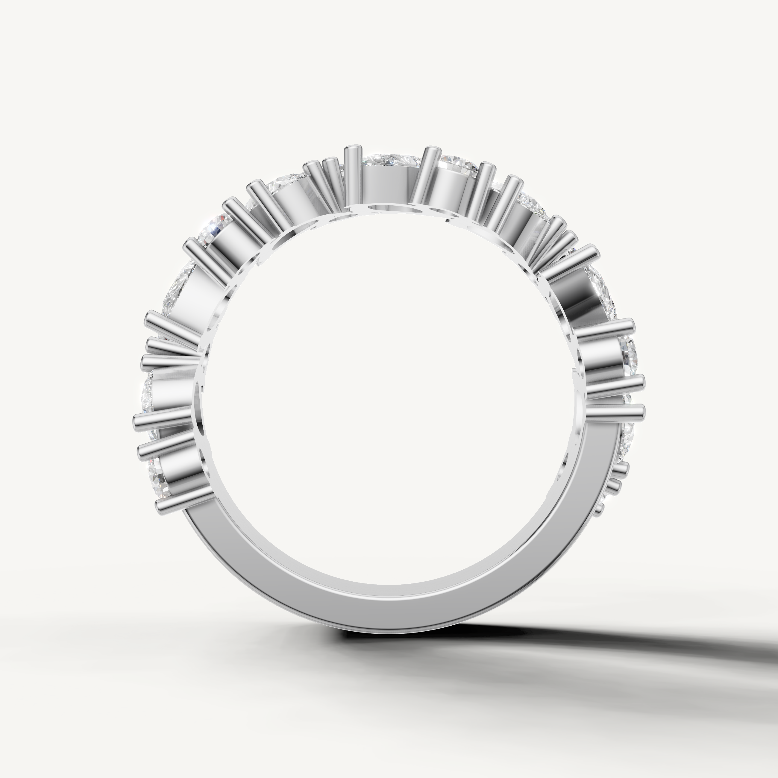 IGI certified lab grown diamond eternity ring with alternating cuts