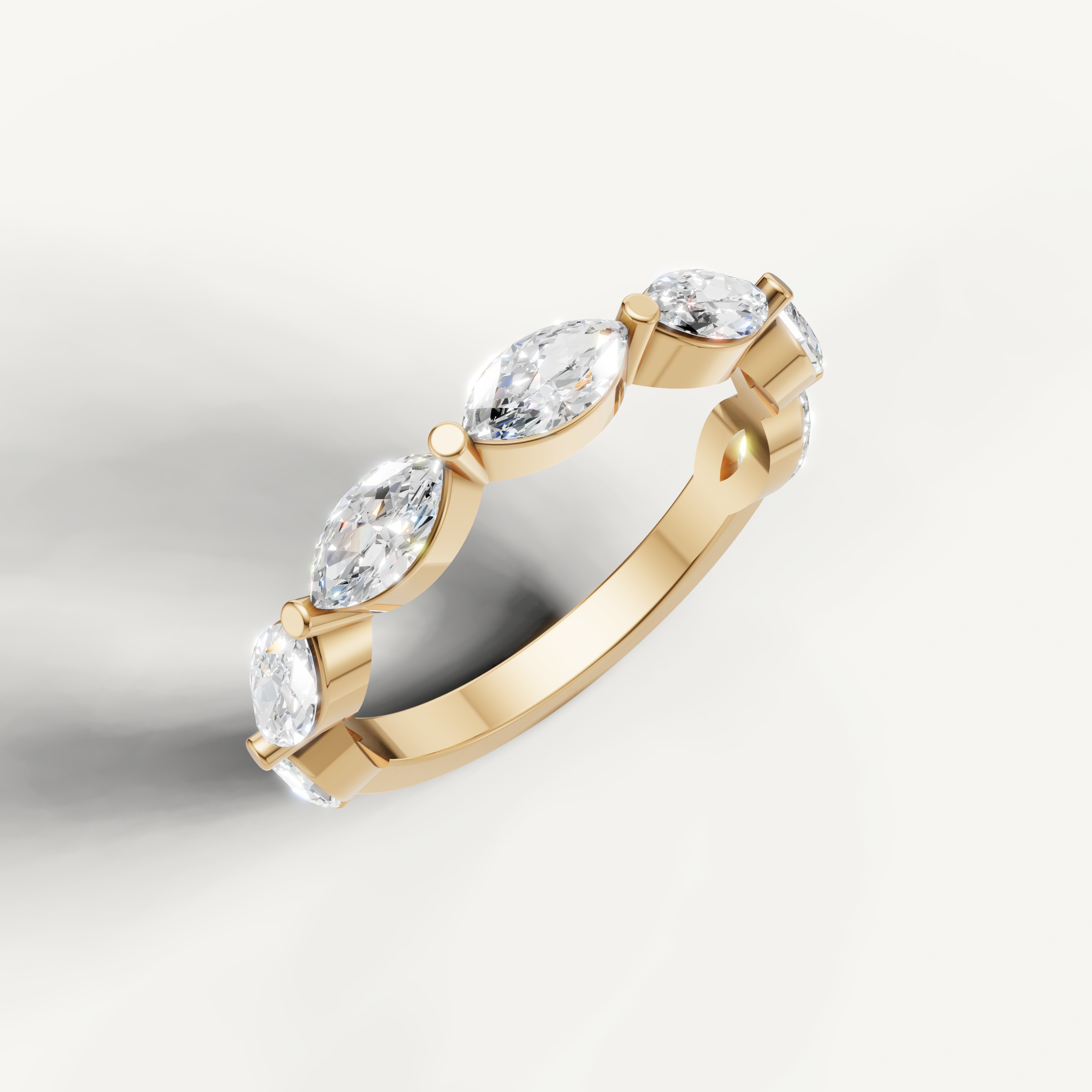 modern marquise cut diamond eternity band with refined brilliance