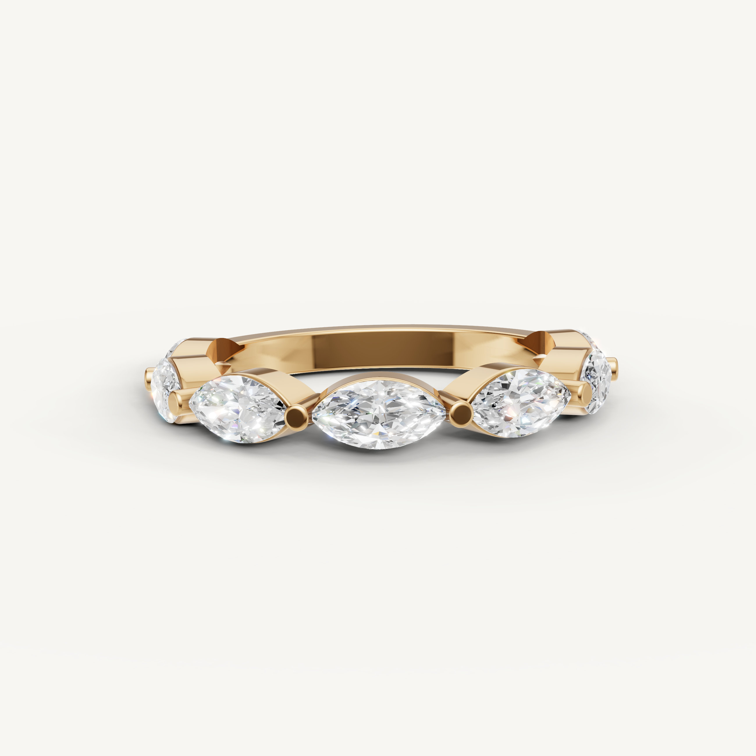 marquise lab grown diamond eternity ring in 14k yellow gold