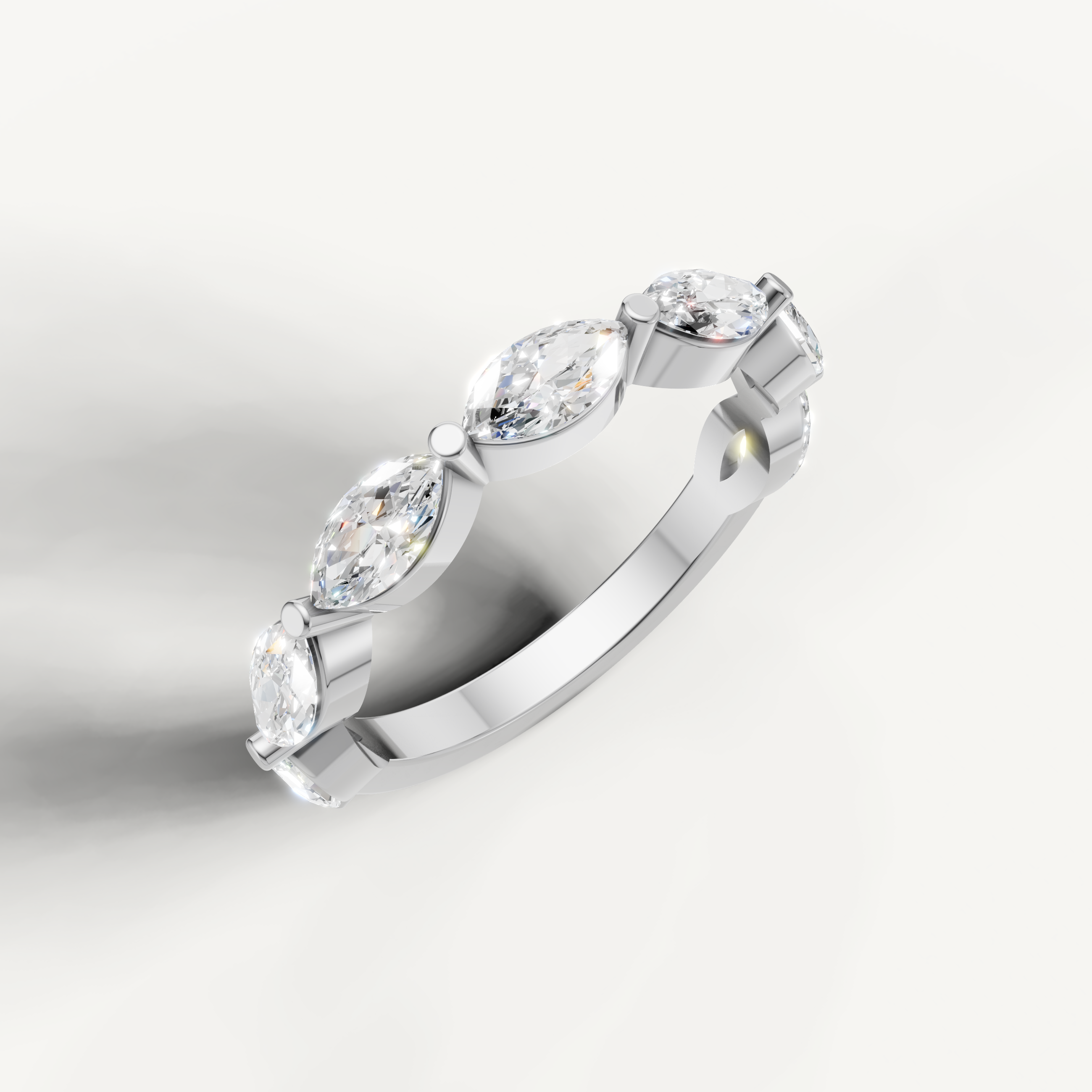 elegant marquise cut diamond wedding band with timeless sparkle