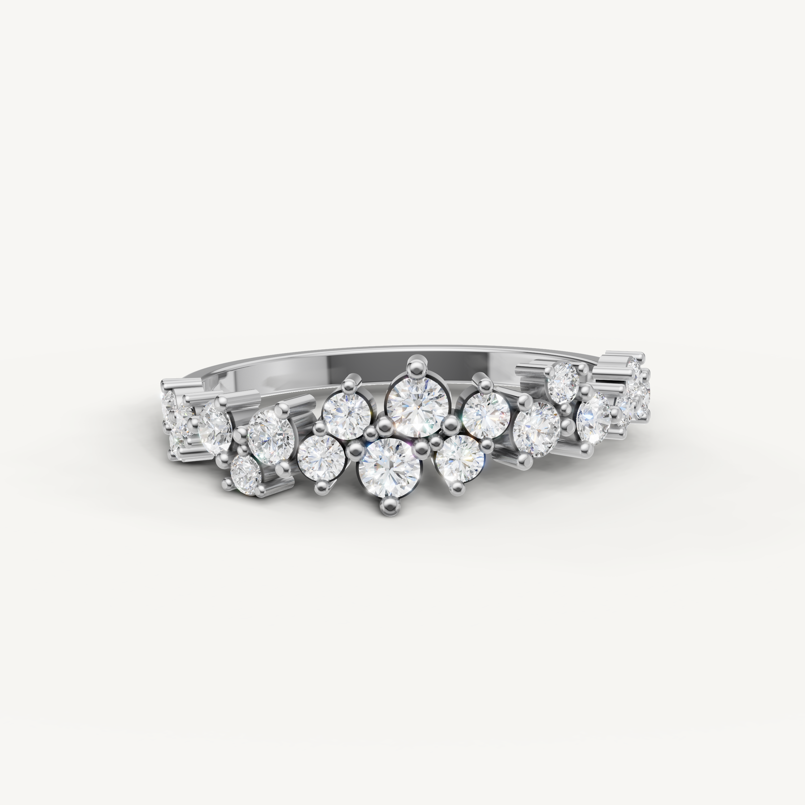 Raul Diamonds white gold wedding band with round brilliant lab grown diamonds and timeless style