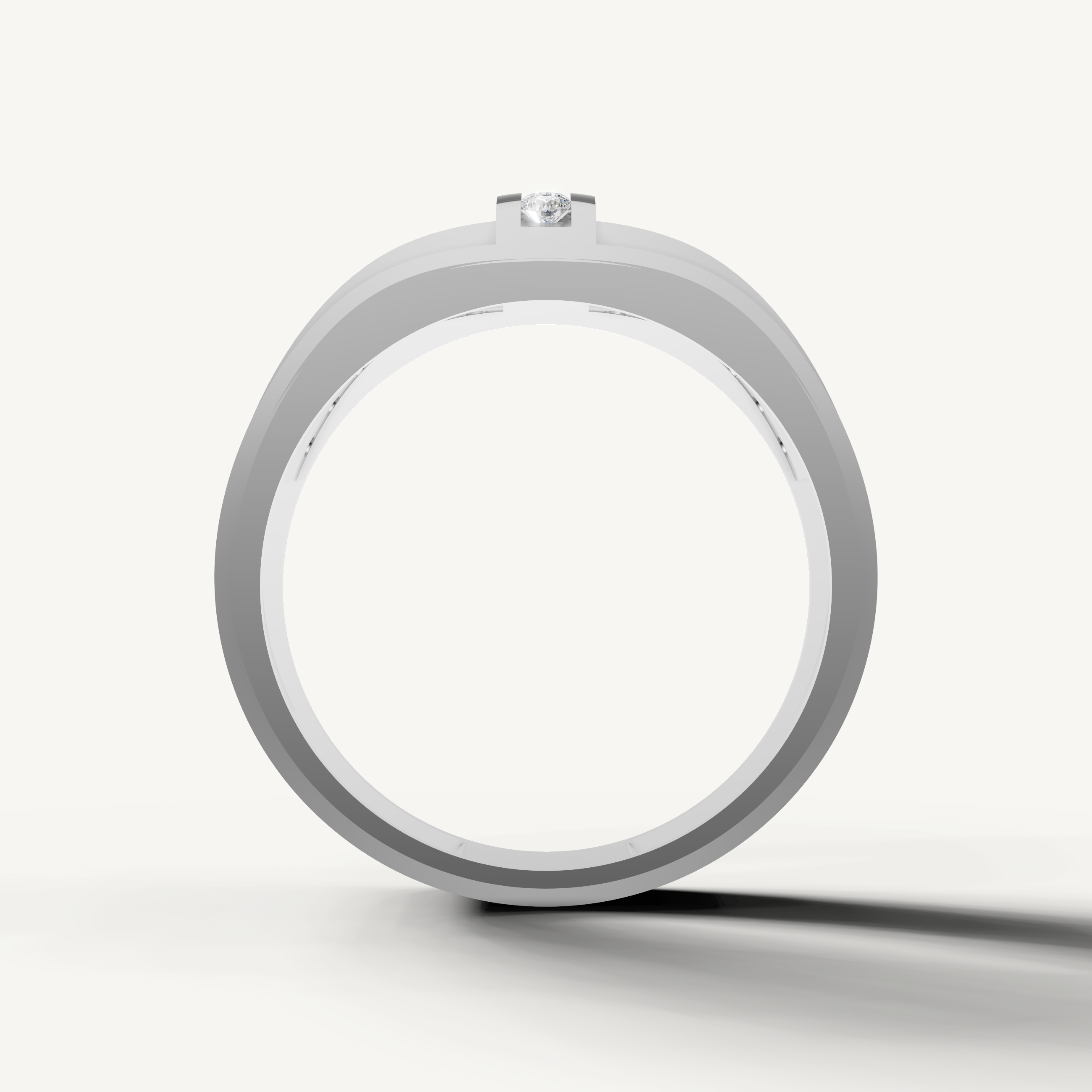 Elegant white gold anniversary wedding band with modern diamond detailing by Raul Diamonds