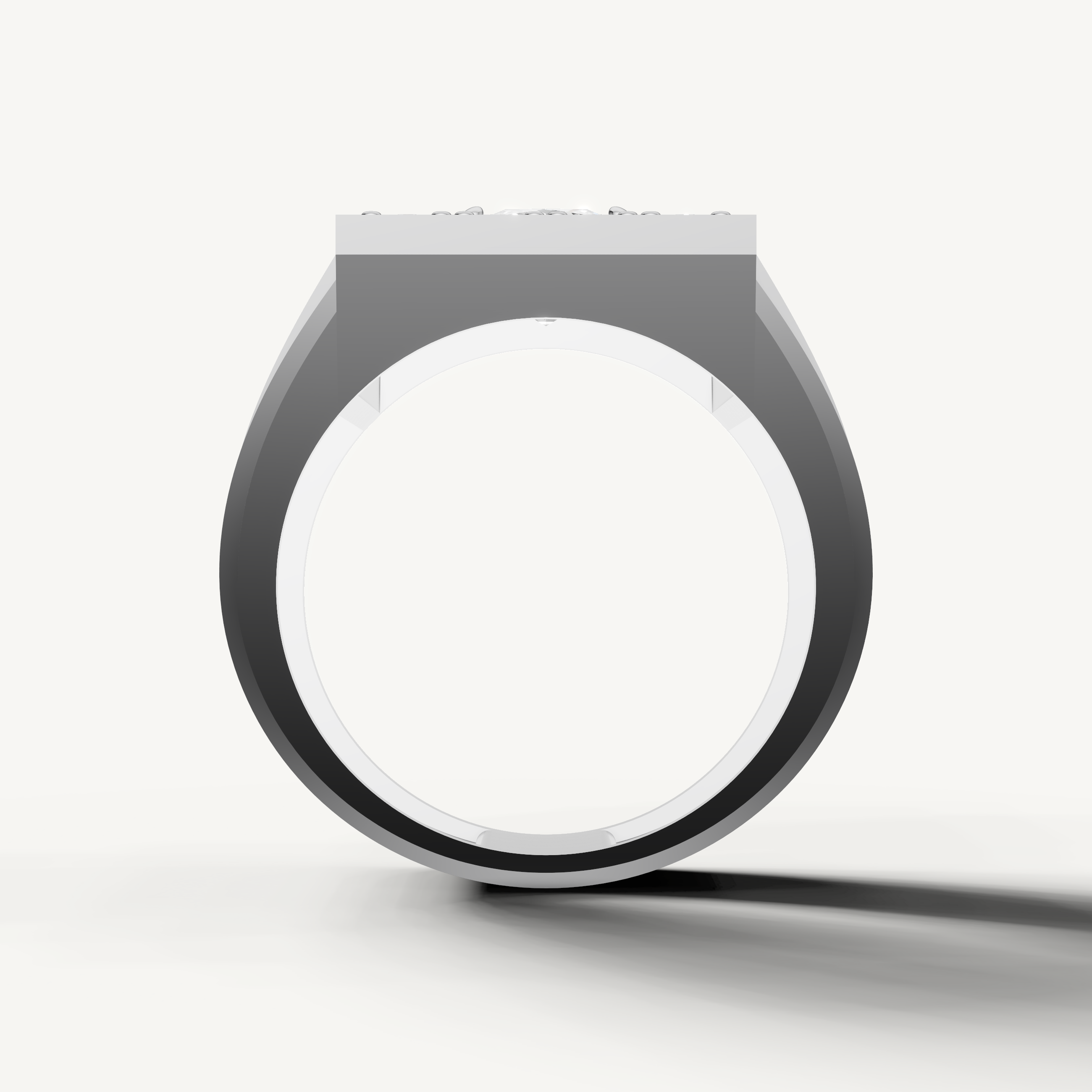 Elegant white gold statement diamond ring for men from Raul Diamonds