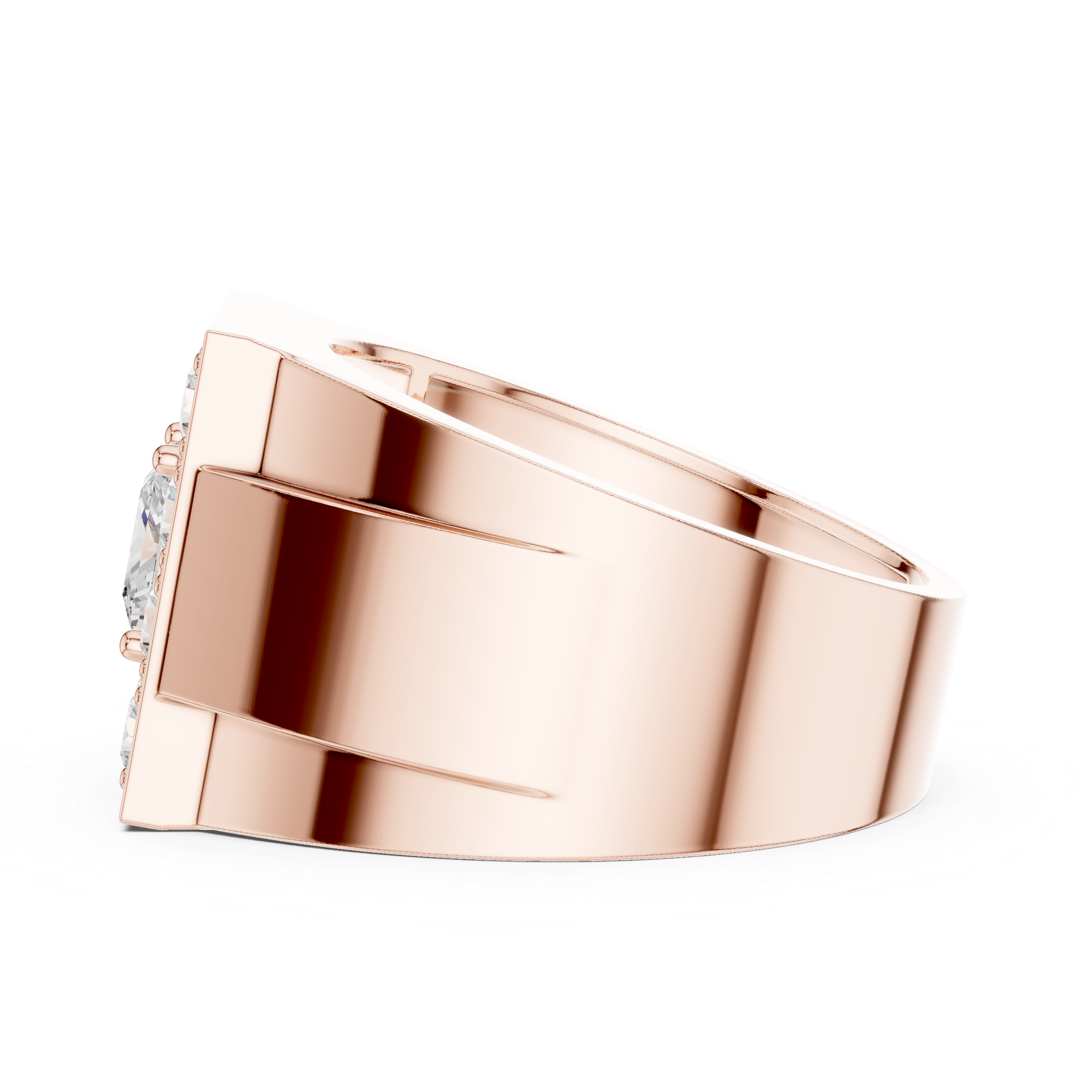 Men's Princess Cut Lab-Grown Diamond Signet Halo Ring in 14K Gold
